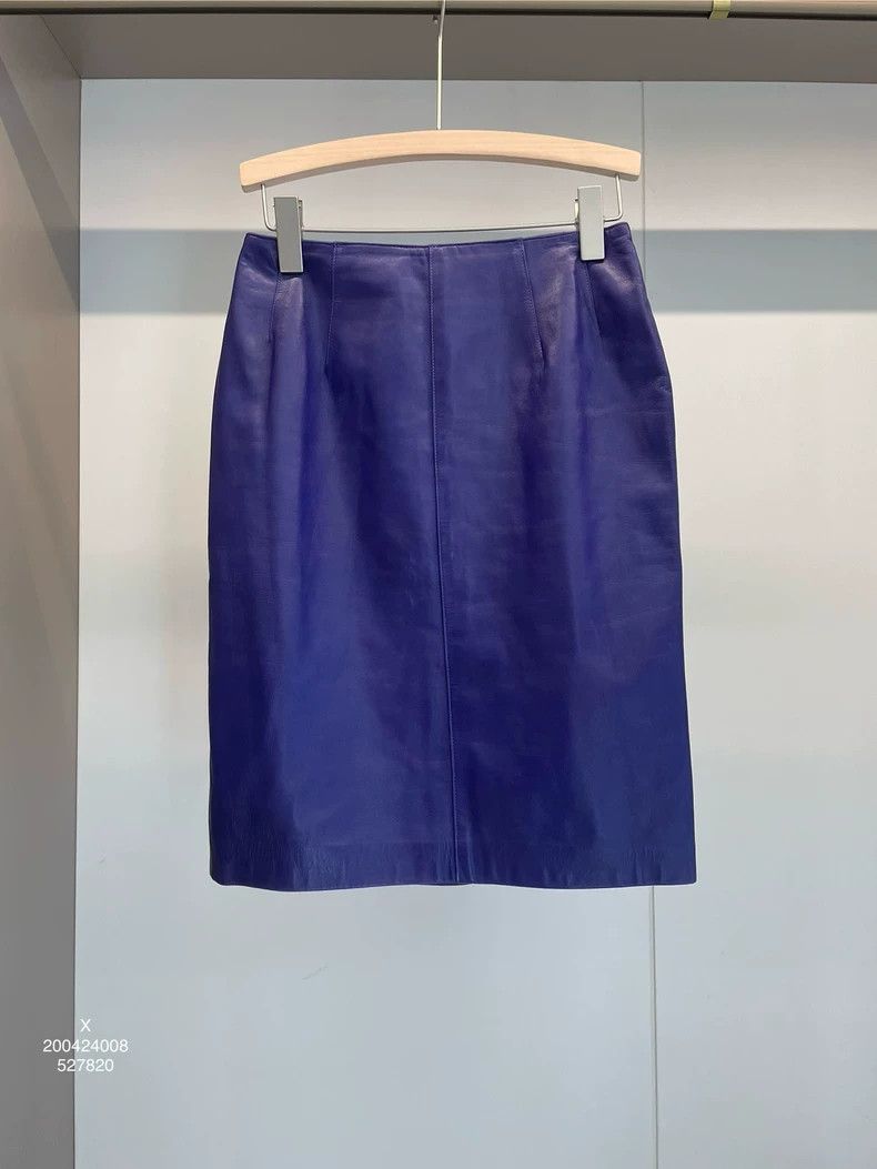 Loewe LOEWE Purple leather half-length skirt Size 27" / US 4 / IT 40 - 1 Thumbnail