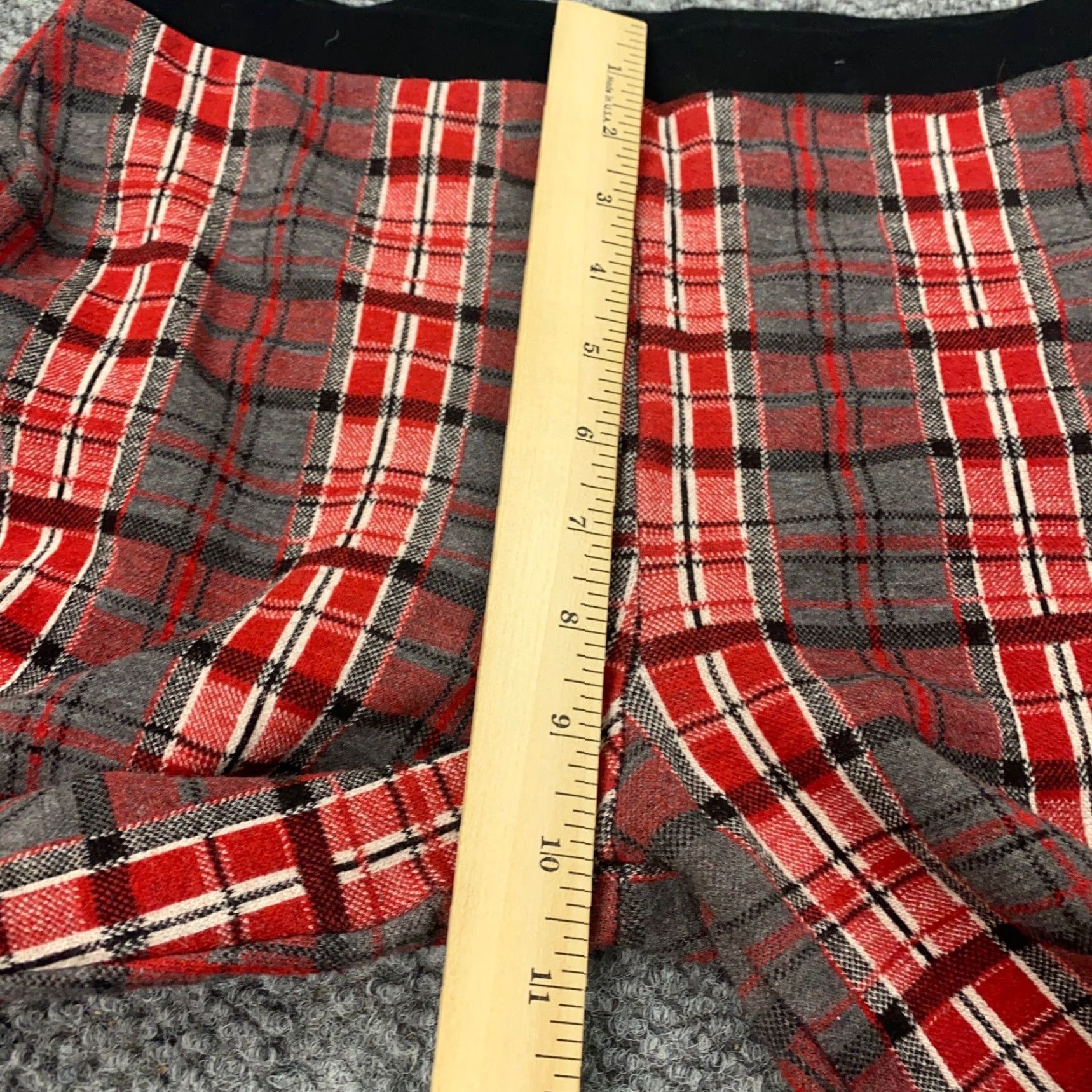 Topshop Topshop Pants Womens Pants Size 8 Red Plaid Ponte Tapered Ankle Stretch Casual Business Slim Womens Size 27" / US 4 / IT 40 - 6 Thumbnail