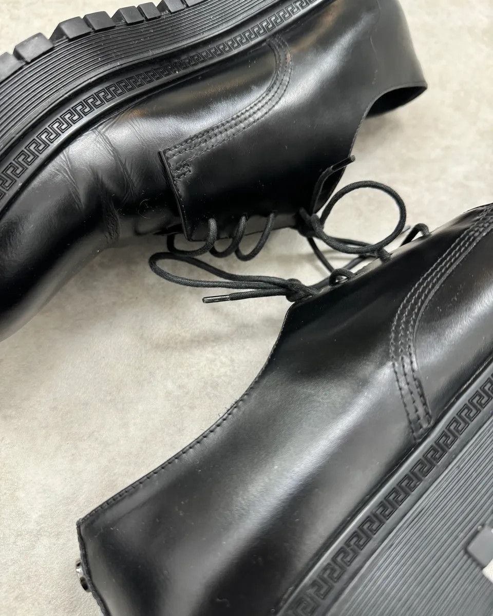 Versace 2000s Versace Black Leather Oxford Derby Boots Size US 10 / EU 43 - 5 Thumbnail