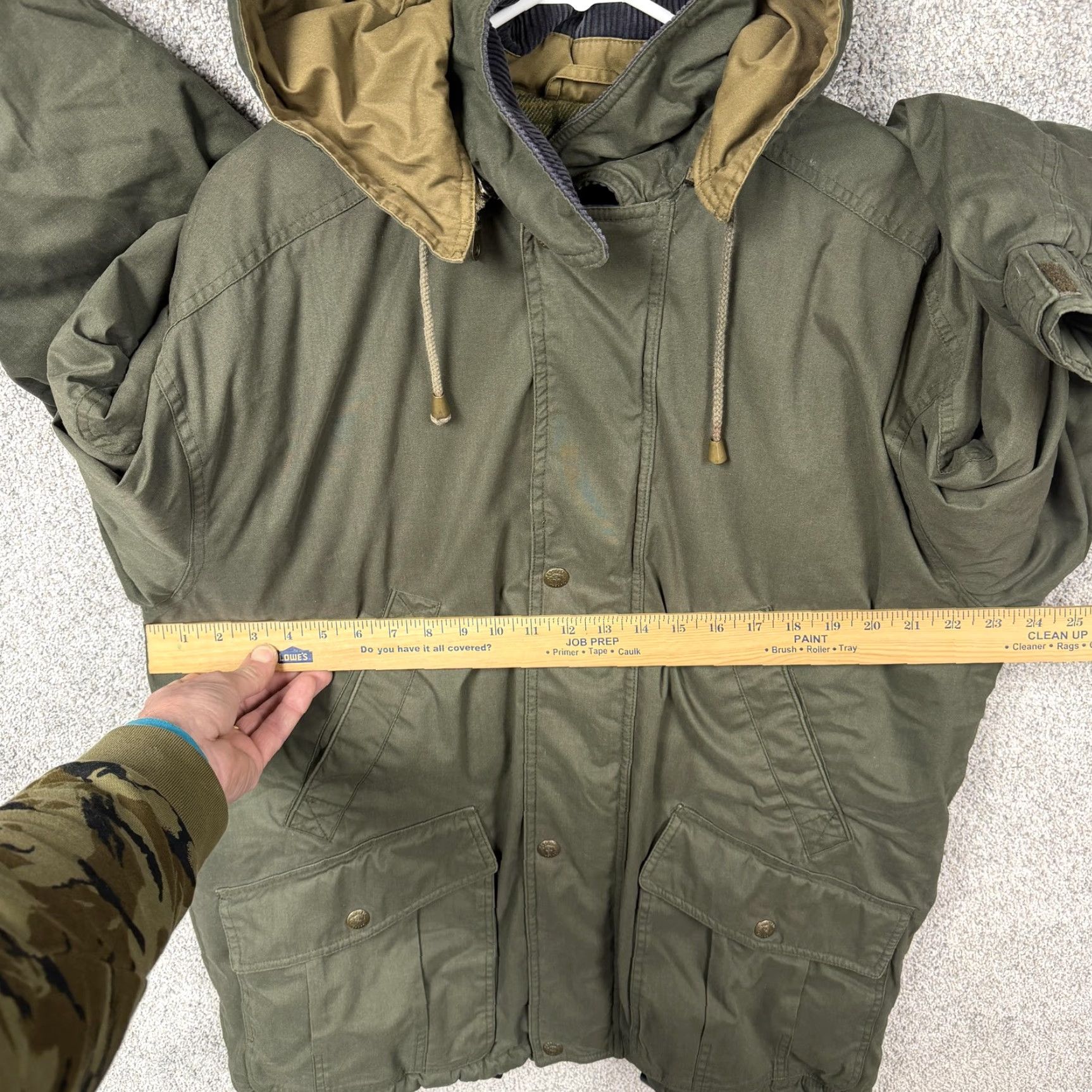 Vintage VINTAGE Pacific Trail Parka Jacket Mens Medium Olive Green Canvas Insulated Hooded Padded Quilt Lined Outdoor Workwear 90s Style Size US M / EU 48-50 / 2 - 4 Thumbnail