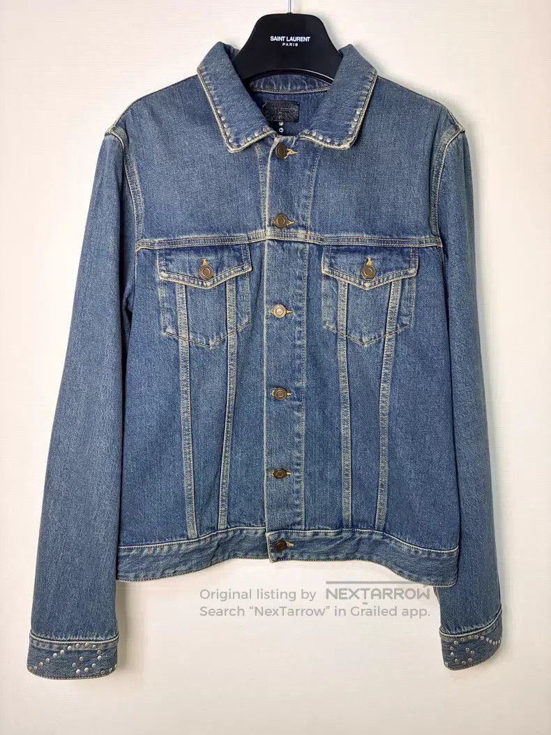 Saint Laurent Paris Saint Laurent Paris Studded Rhinestone Denim Jacket i Size US L / EU 52-54 / 3 - 2 Thumbnail