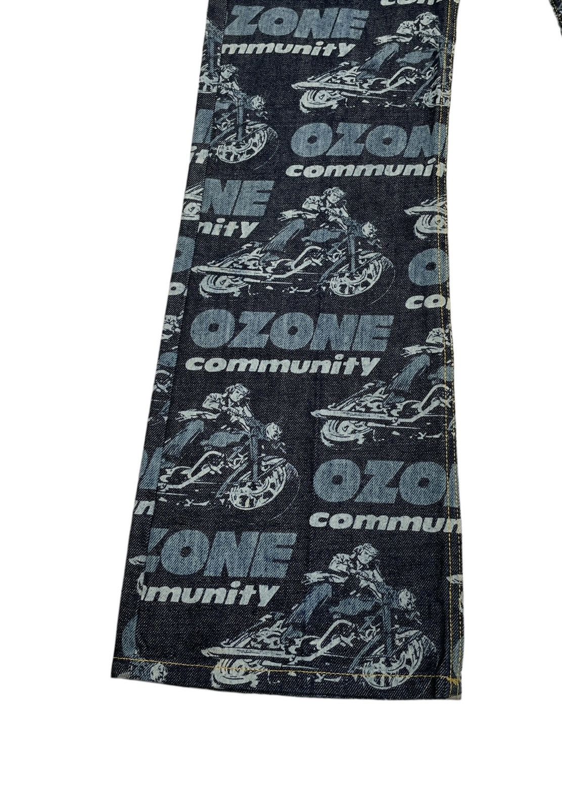 If Six Was Nine × Japanese Brand × Le Grande Bleu (L.G.B.) Very Rare Vintage Brand Ozone Full Print Flared Jeans 1990s Size US 26 / EU 42 - 7 Thumbnail