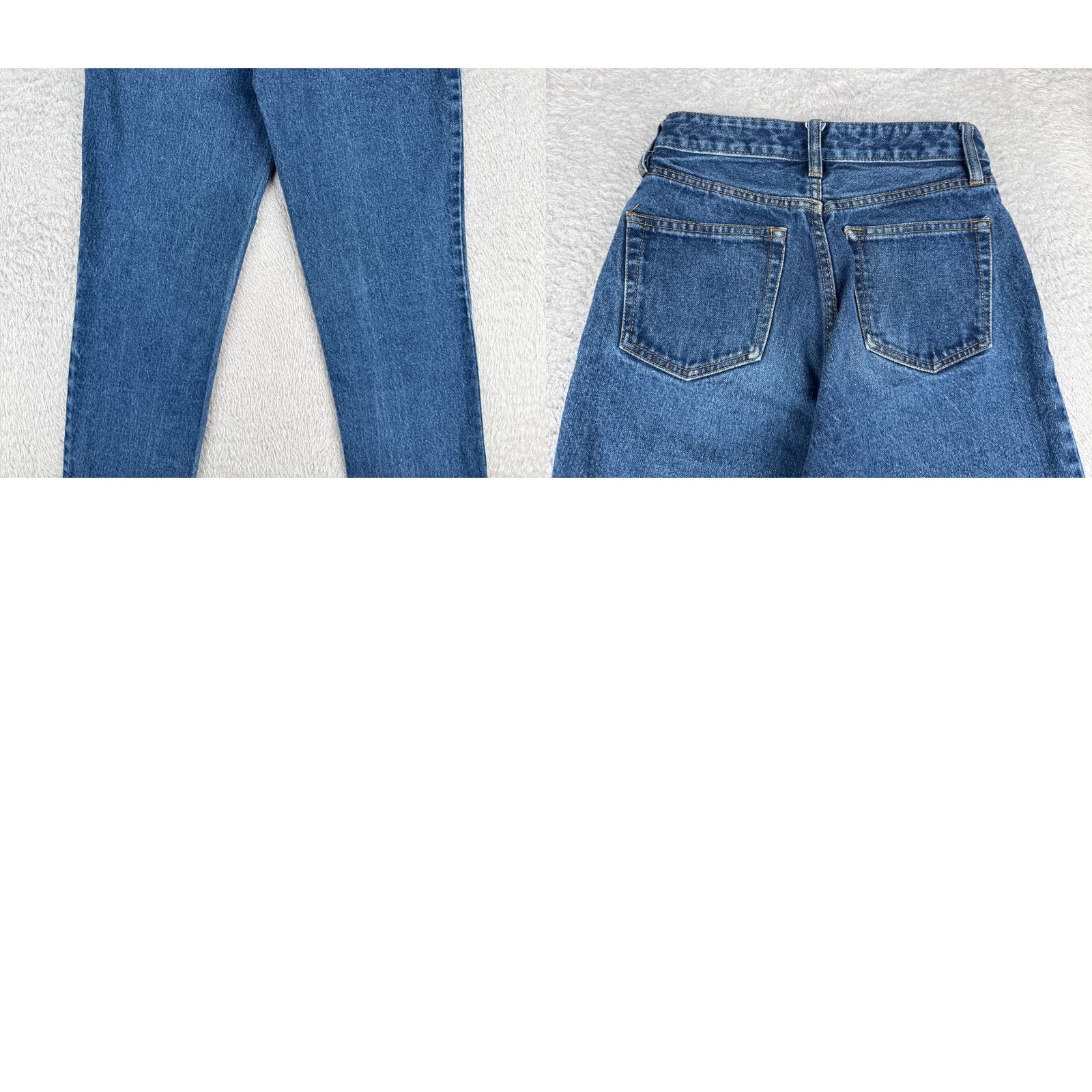 Denime J Galt Jeans Womens Blue Denim Straight Button Fly Mid Rise 23x25 - 23 Regular Cotton Blend 5-Pocket Knit Comfort Stretch Womens Jeans Size 40" / US 18 - 10 Thumbnail