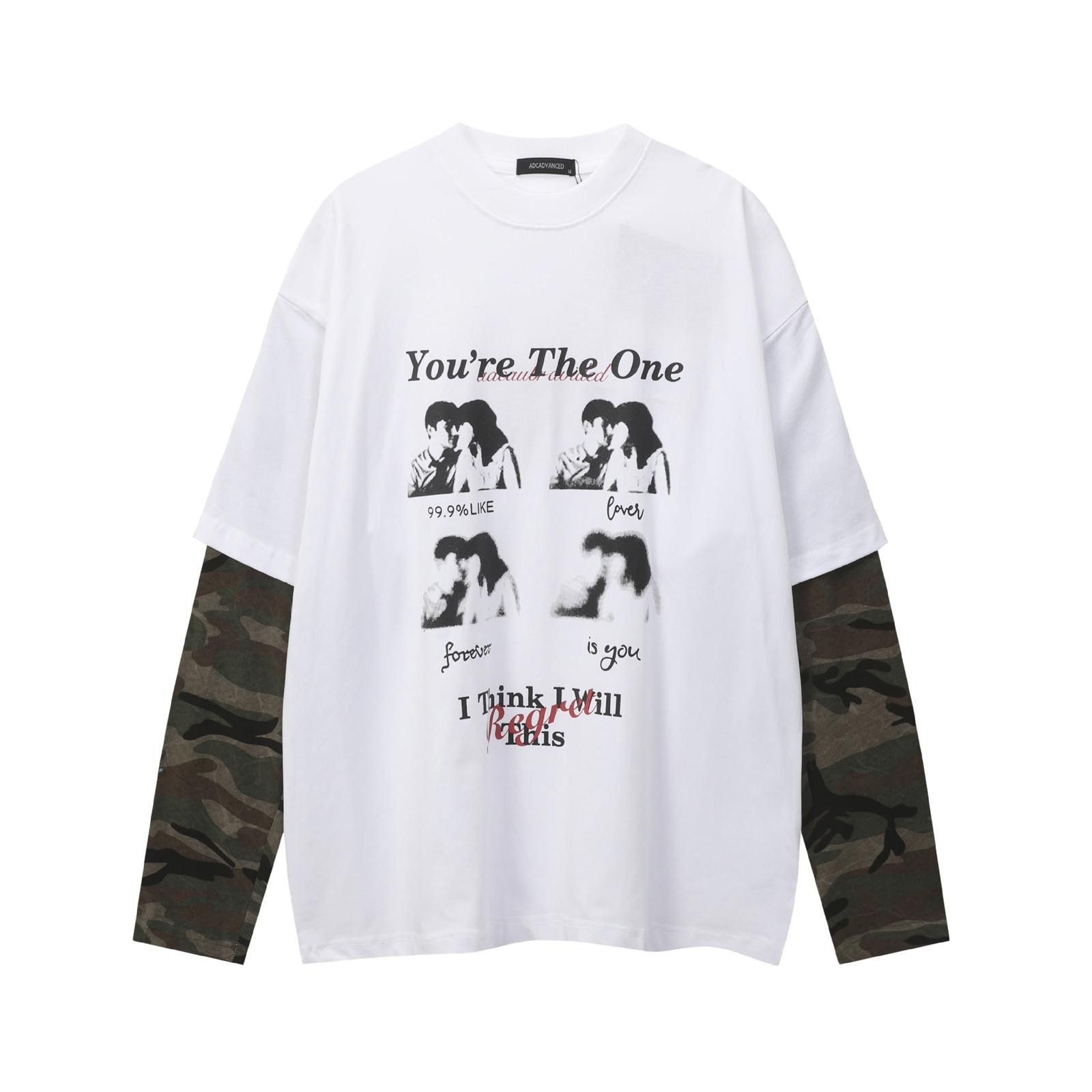Japanese Brand Black Camo Graphic Print Long Sleeve Layered T-Shirt Size US XL / EU 56 / 4 - 5 Thumbnail