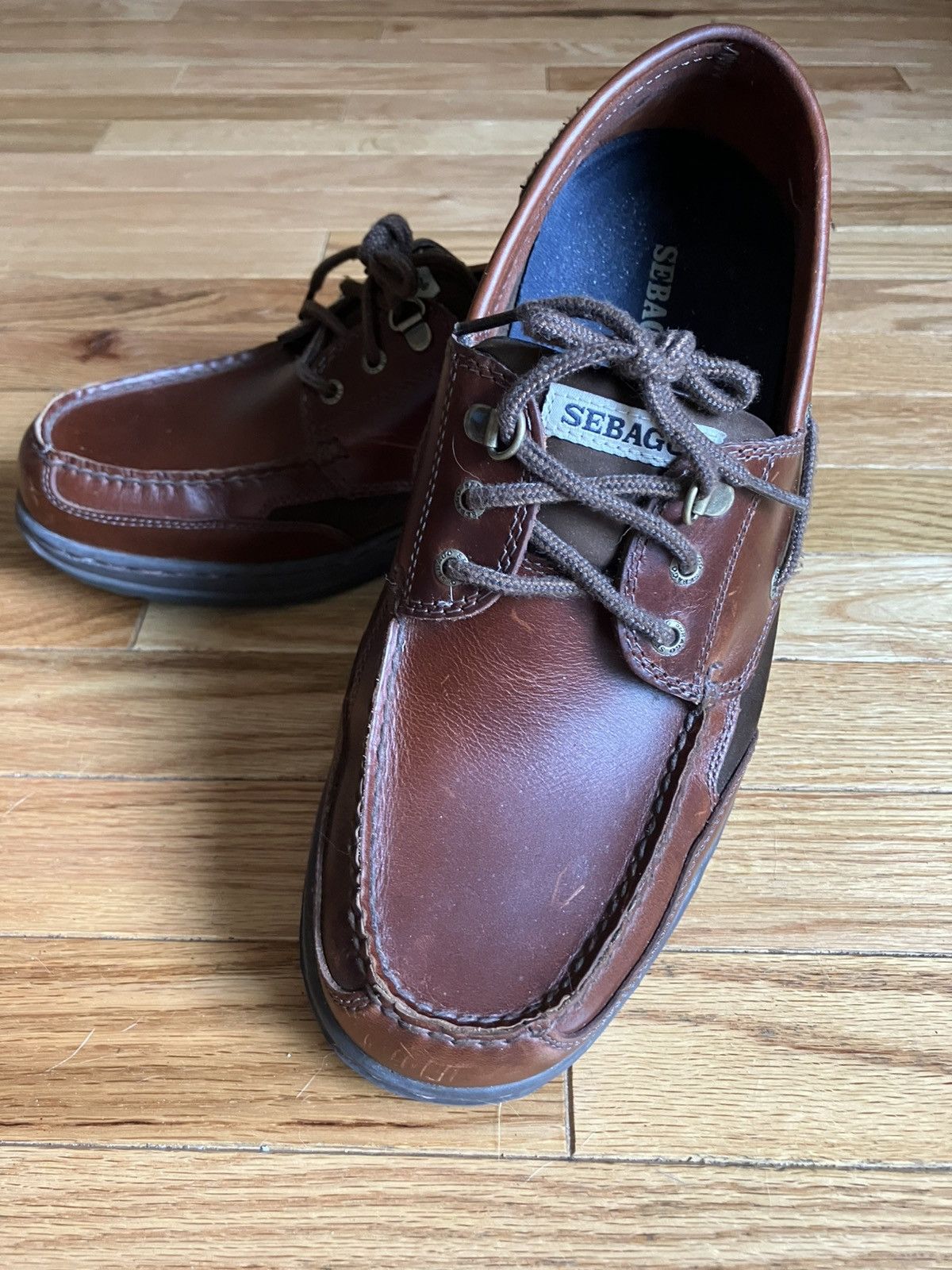 Sebago VTG Men’s Sebago Clovehitch II Brown Leather Loafers sz 10WW Size US 10 / EU 43 - 2 Thumbnail
