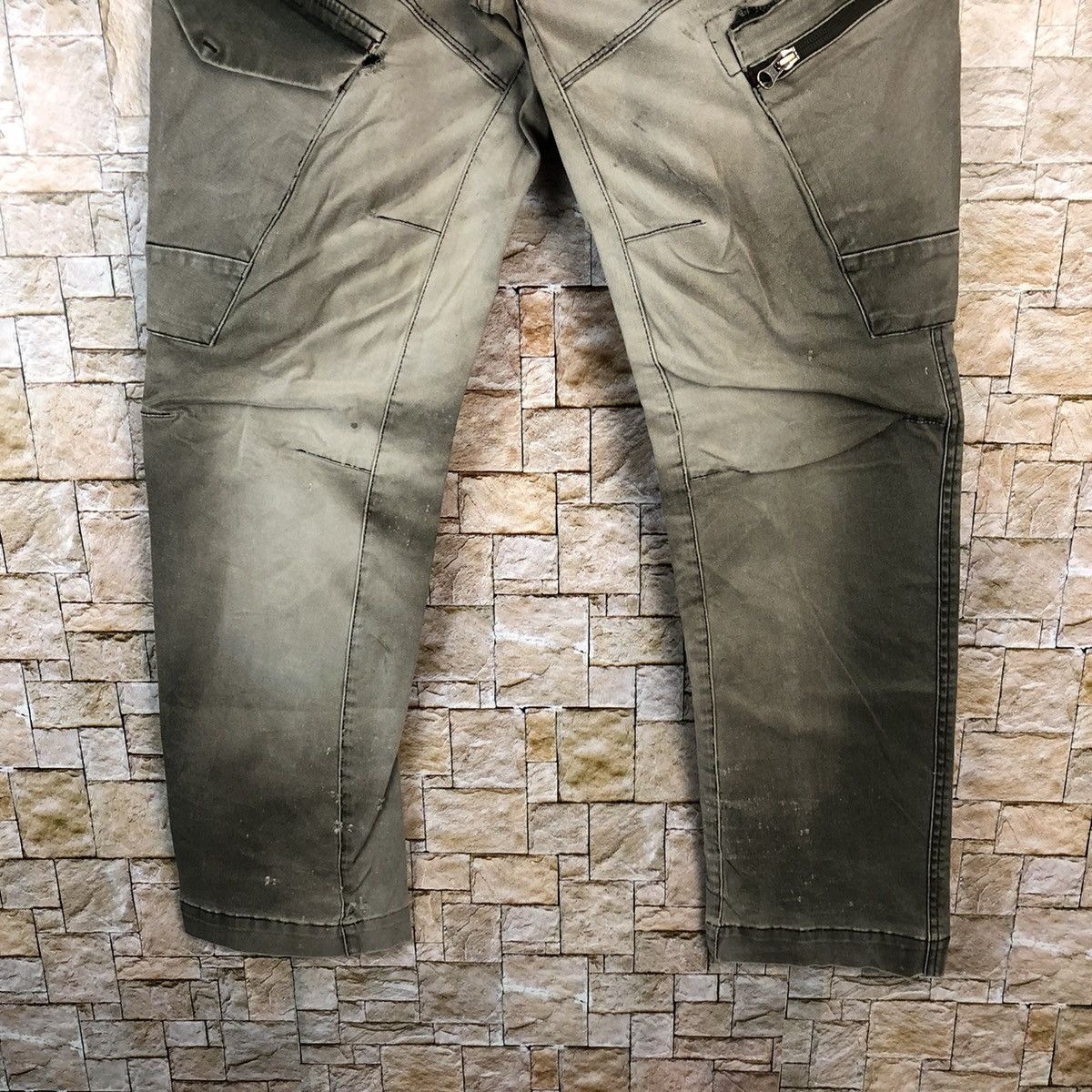 Faded Glory × Japanese Brand Genba Grey faded tactical Cargo Multipocket Pants #A1148 Size US 32 / EU 48 - 6 Thumbnail