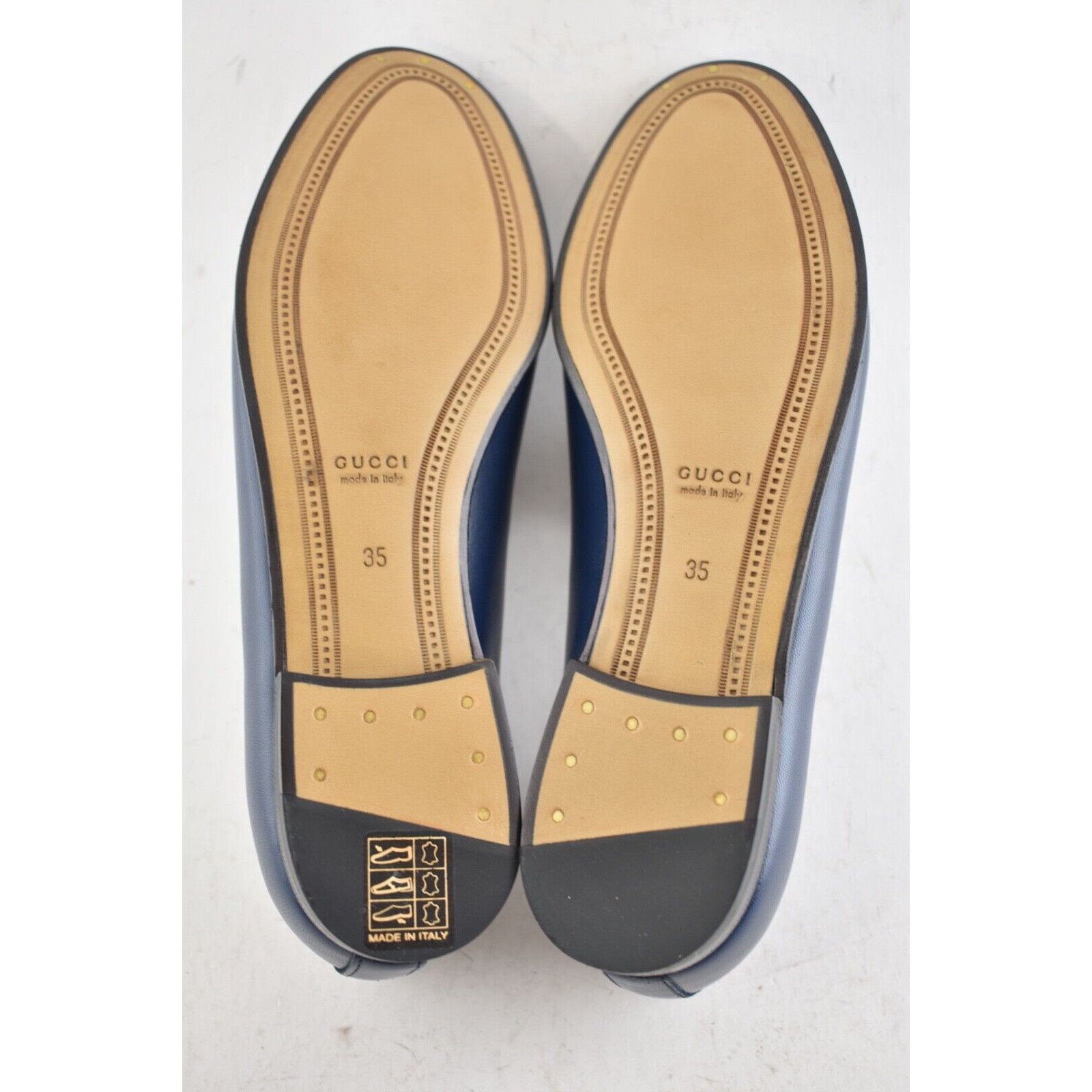 Gucci Gucci New Jordaan Blue Leather GG Logo Horsebit Loafer Size US 5 / IT 35 - 12 Thumbnail