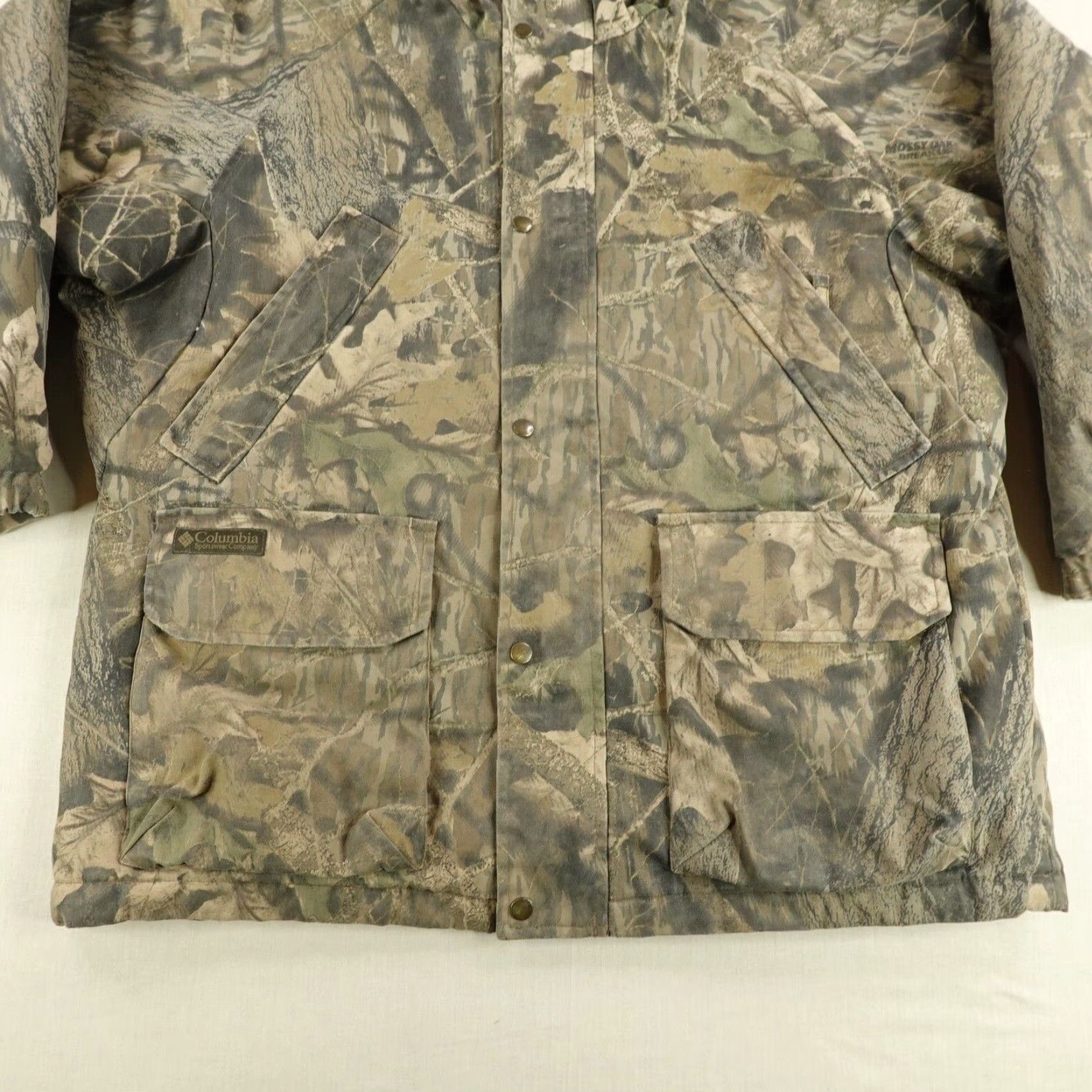Vintage Columbia Jacket Mens Large Brown Camo Mossy Oak Breakup Quilted Hunting Coat Size US L / EU 52-54 / 3 - 3 Thumbnail