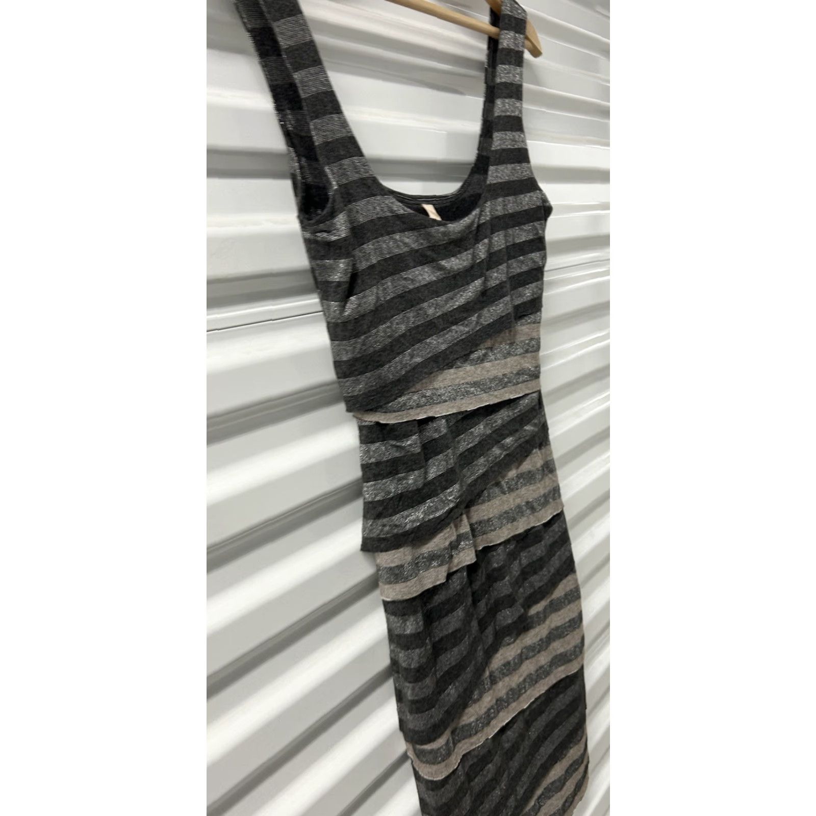 Bailey 44 Womens Bailey 44 Dress XS Gray Striped Knit Cap Sleeve Round Neck Pullover Short Length Bodycon T-Shirt Dress Casual Travel Size XS / US 0-2 / IT 36-38 - 5 Thumbnail