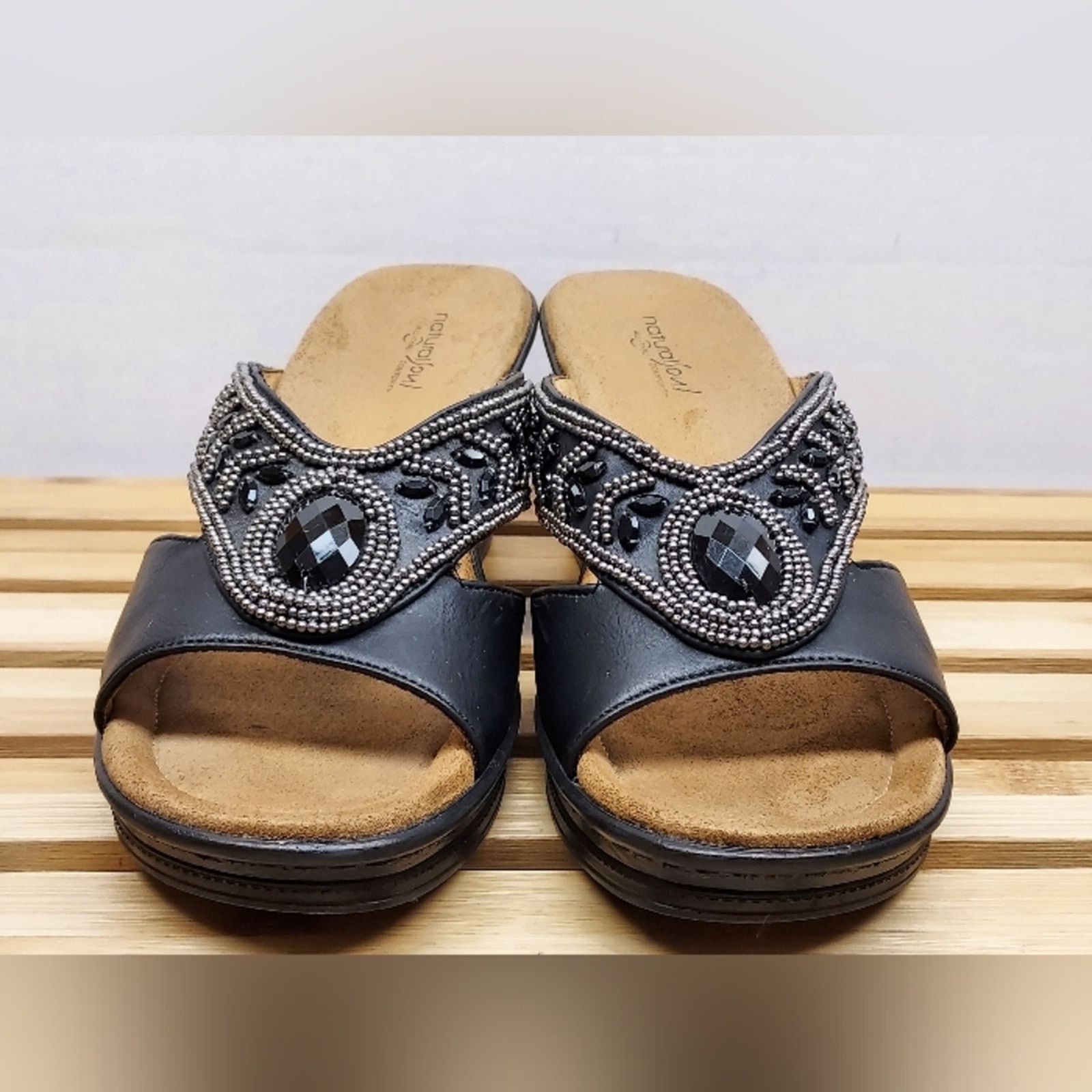 Other Natural Soul Womens Black Wedge Sandals Size 10M Size US 10 / IT 40 - 5 Thumbnail
