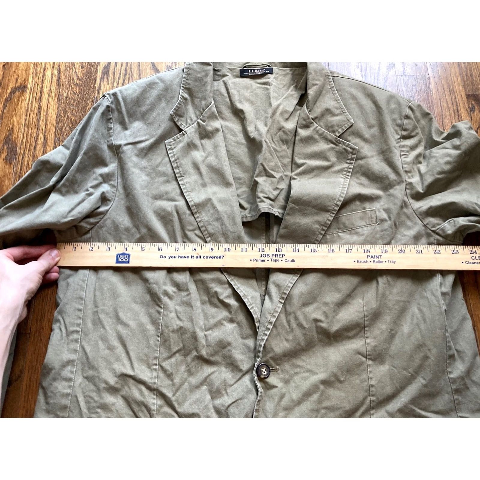 Vintage VINTAGE LL Bean Jacket Mens Size 48 Tall Safari Field Blazer Green Sport Coat Cotton Size 48R - 7 Thumbnail