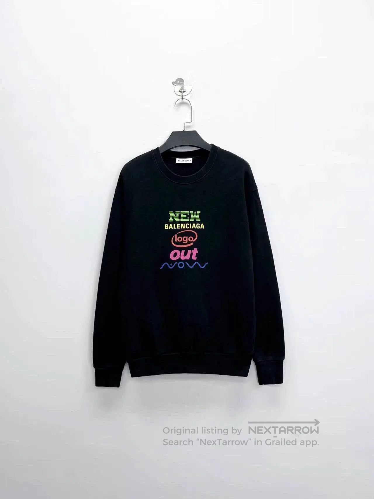 Balenciaga Balenciaga New Logo Black Sweatshirt S. Size US S / EU 44-46 / 1 - 1 Thumbnail