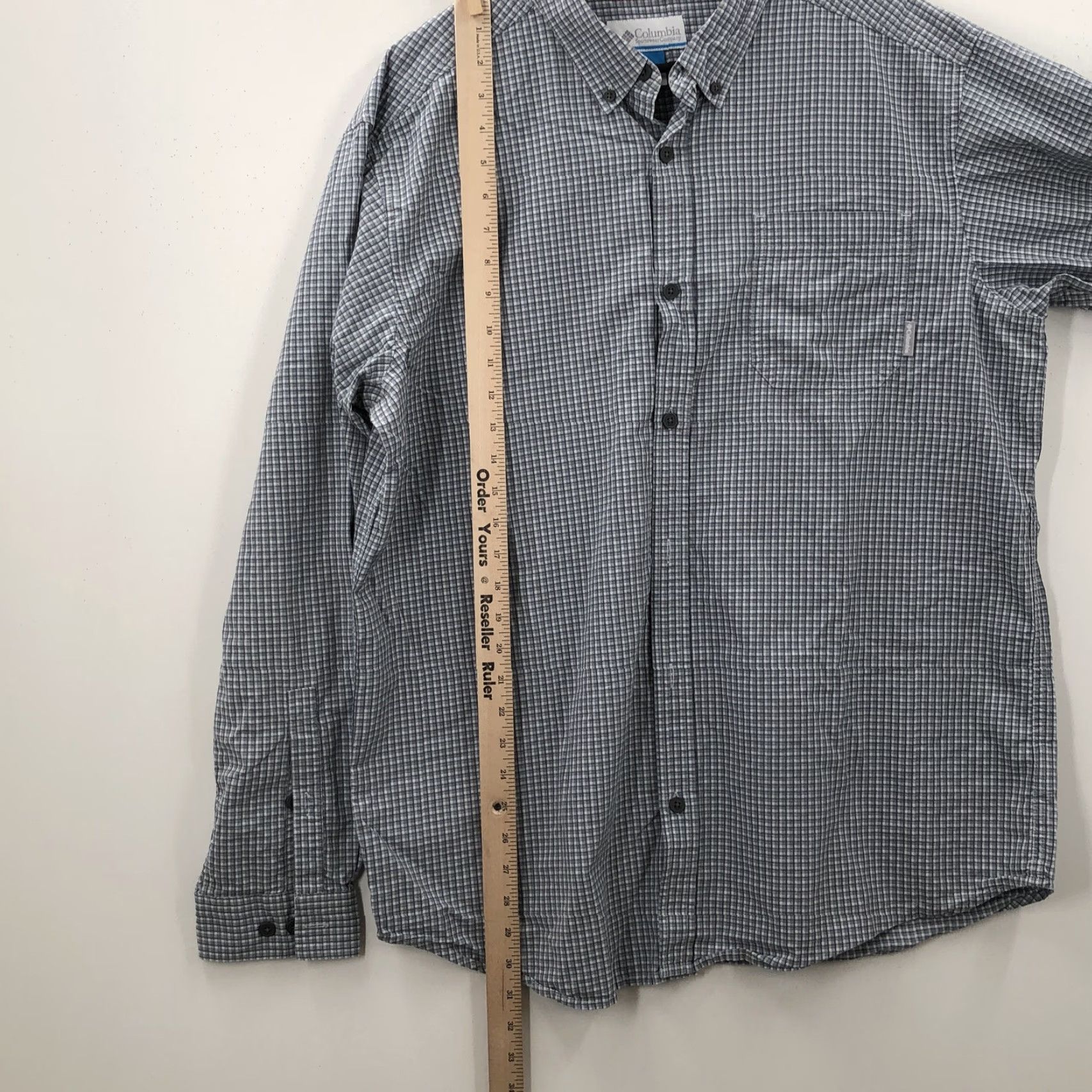 Vintage Columbia Mens Gray Long Sleeve Check Collared Casual Button Up Shirt XL Size US XL / EU 56 / 4 - 3 Thumbnail