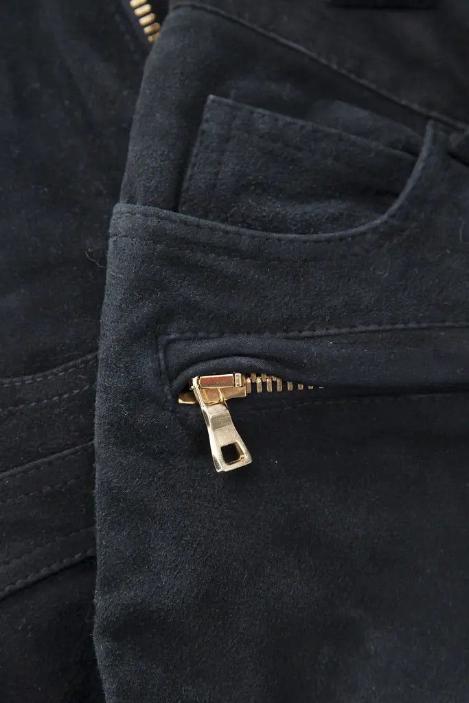 Balmain AW10 black suede biker pants Size 26" / US 2 / IT 38 - 7 Thumbnail