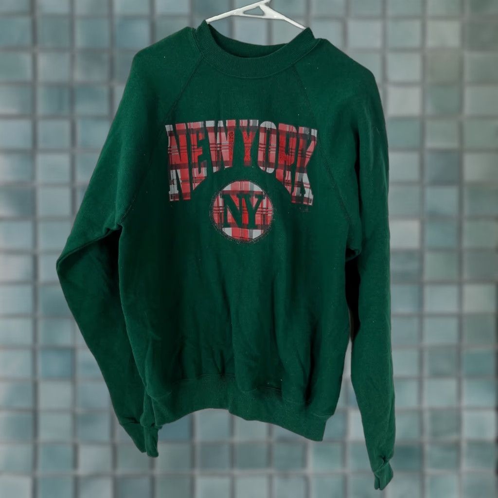 Hanes Hanes Graphic Sweatshirt Pullover Crew Neck Long Sleeve New York Green XL Mens Size US XL / EU 56 / 4 - 1 Thumbnail