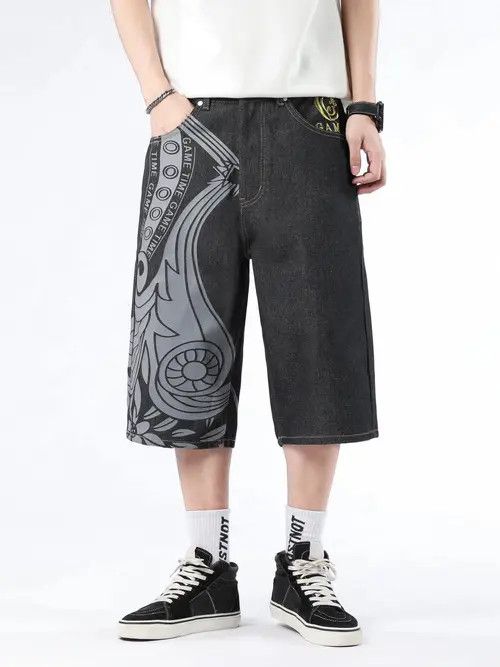 Japanese Brand Streetwear Hip Hop Printed Embroidery Jorts Size US 40 / EU 56 - 1 Thumbnail
