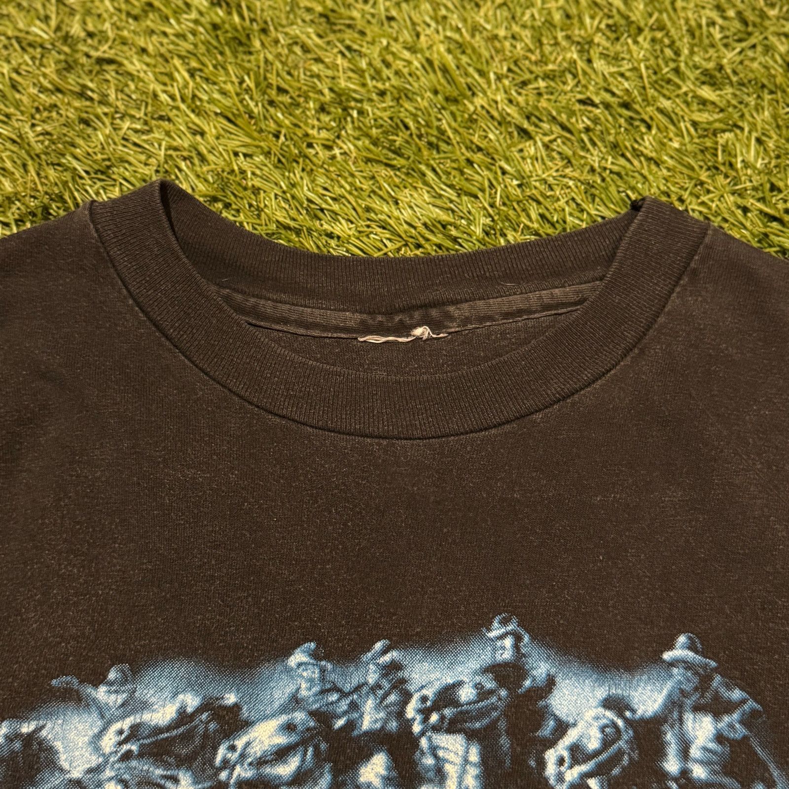 Vintage 1990 Schrum World of Outlaws Graphic Tee Size US L / EU 52-54 / 3 - 4 Thumbnail