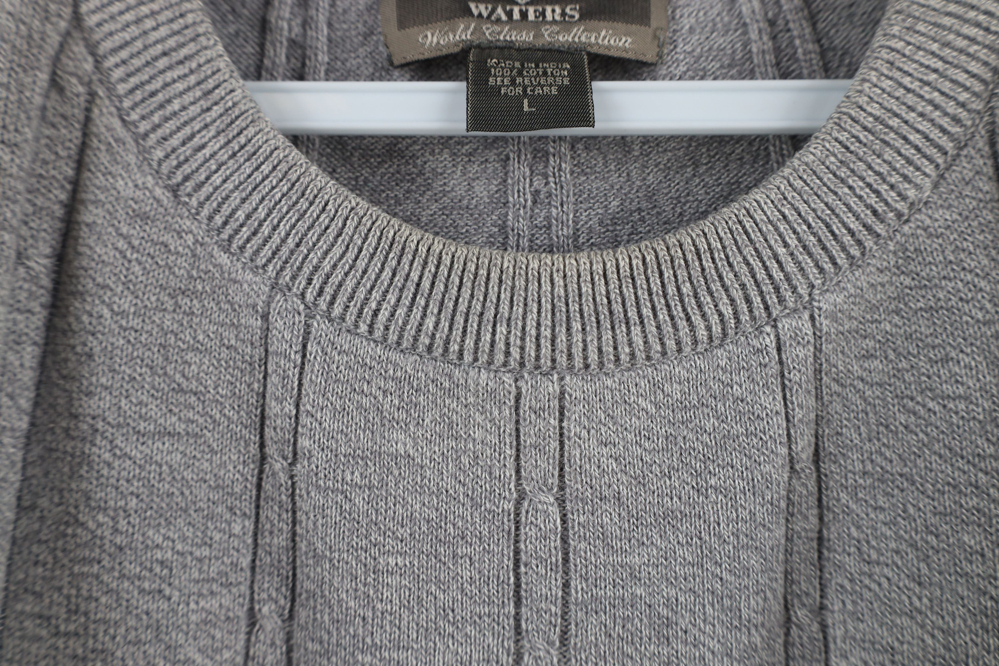 Vintage Vintage 90s Streetwear Cable Knit Crewneck Sweater Gray Size US L / EU 52-54 / 3 - 5 Thumbnail