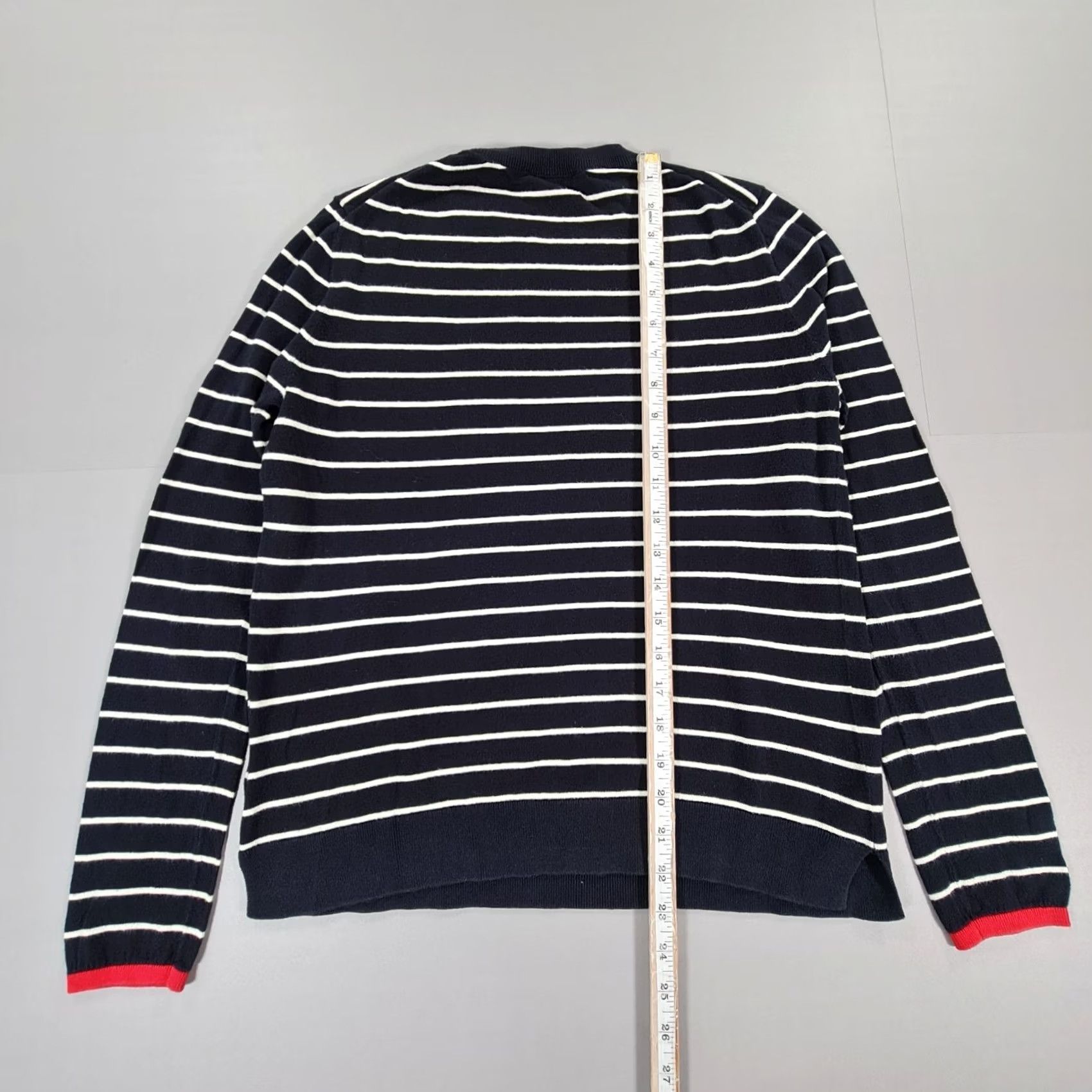 Whistles Whistles Jumper Navy Blue 12 UK Wool? No, Cotton Pullover Crew Neck Striped Mom Christmas 100% Cotton Women Regular Size XL / US 12-14 / IT 48-50 - 6 Thumbnail