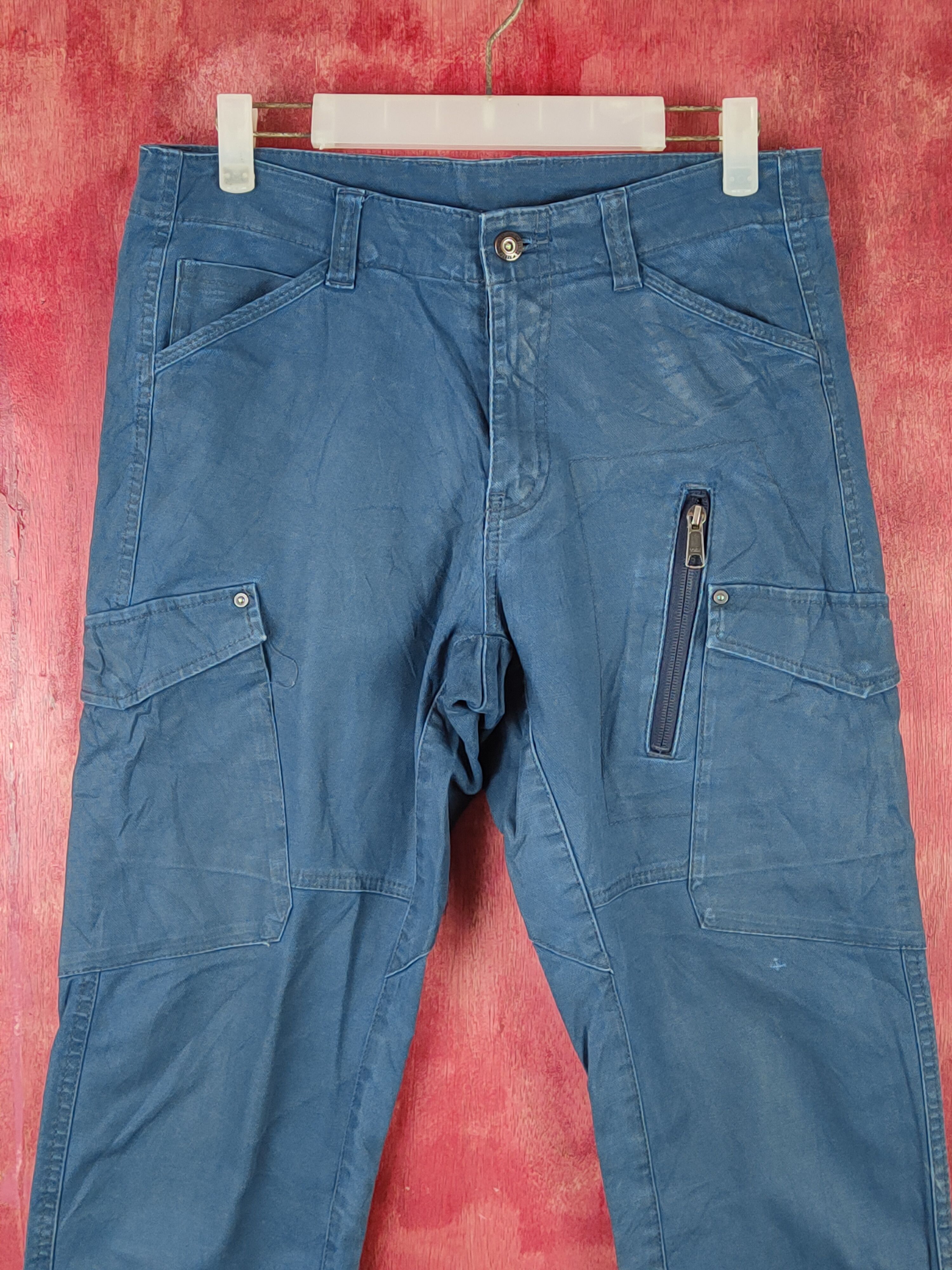 Japanese Brand Genba-Xebec Blue Multipocket Tactical Cargo Pants #S1317 Size US 30 / EU 46 - 2 Thumbnail