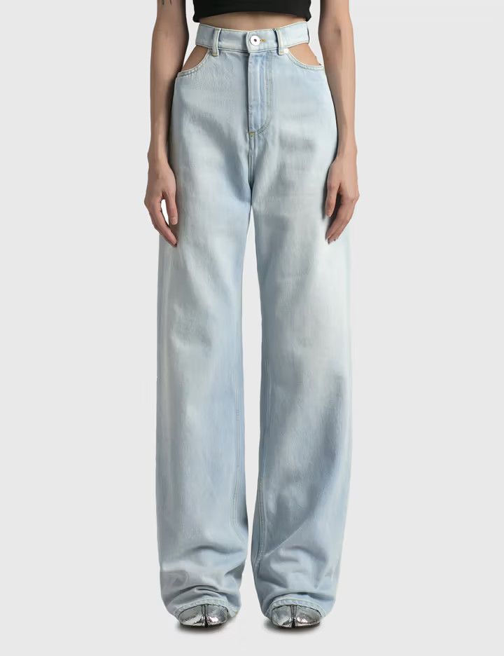 Maison Margiela Maison Margiela Cut Out Wide Leg Jeans Size 26" / US 2 / IT 38 - 1 Thumbnail