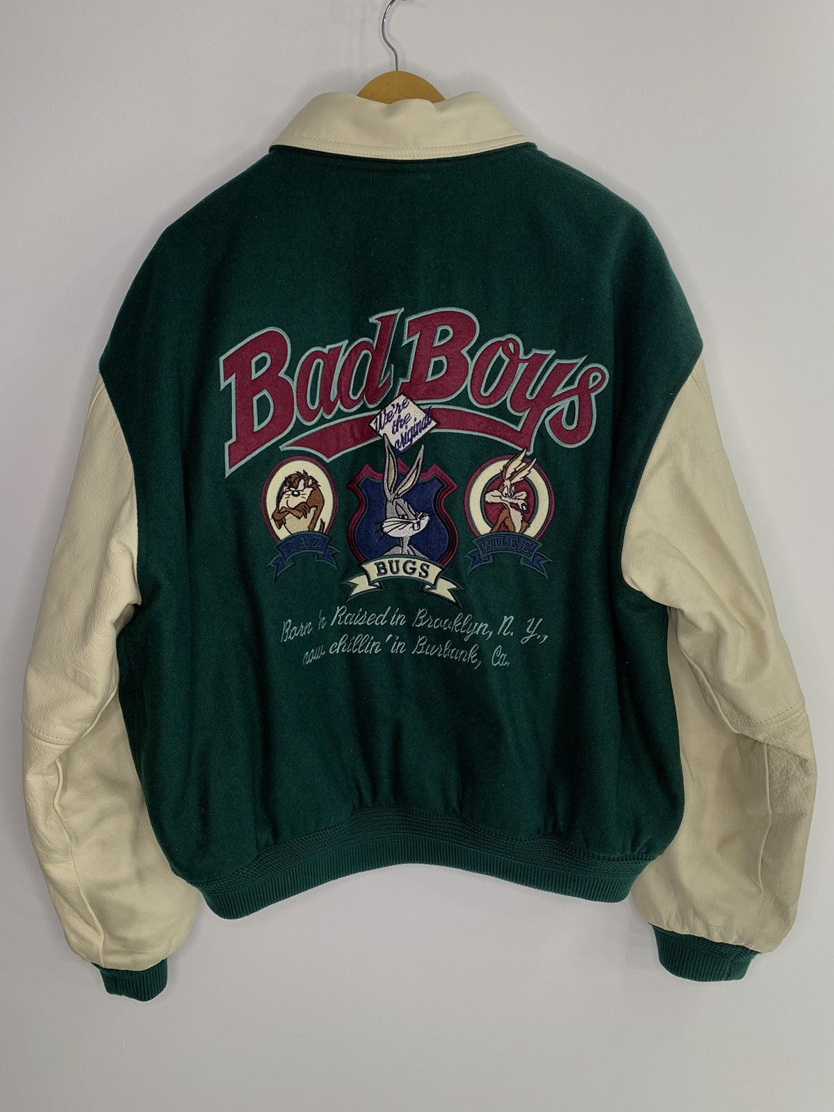 Vintage 90’ ACME “Looney Tunes Bad Boys” Varsity Jacket XL Size Grailed