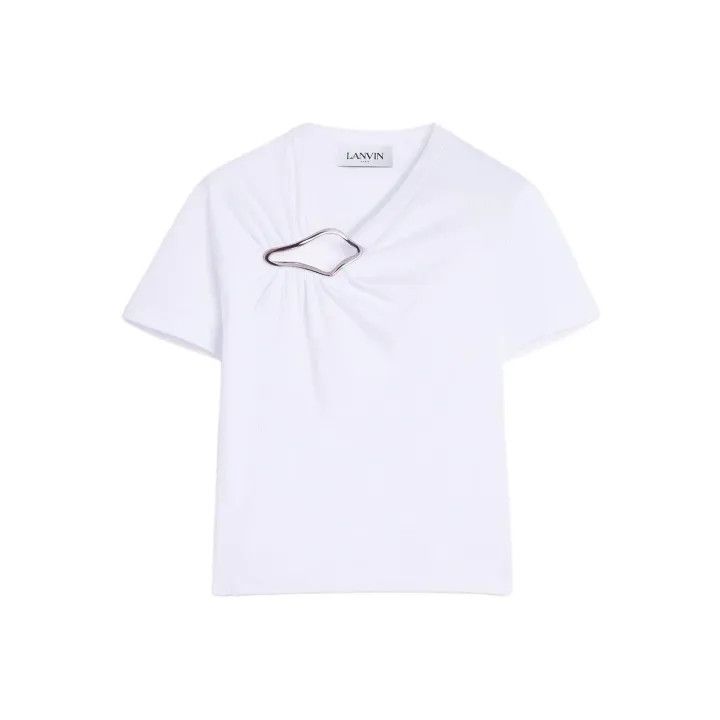 Lanvin Lanvin SS24 Short Sleeve T-Shirt with Details 0079 Size M / US 6-8 / IT 42-44 - 1 Thumbnail