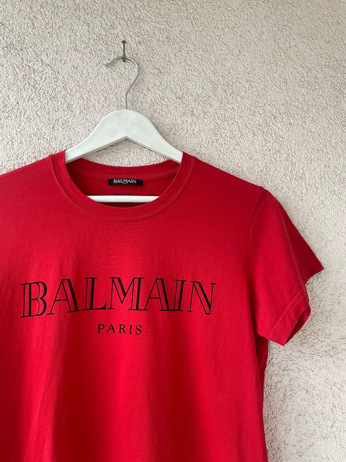 Balmain Balmain Red Men Basic Big Logo T-Shirt Size M Made Portugal Size US M / EU 48-50 / 2 - 3 Thumbnail