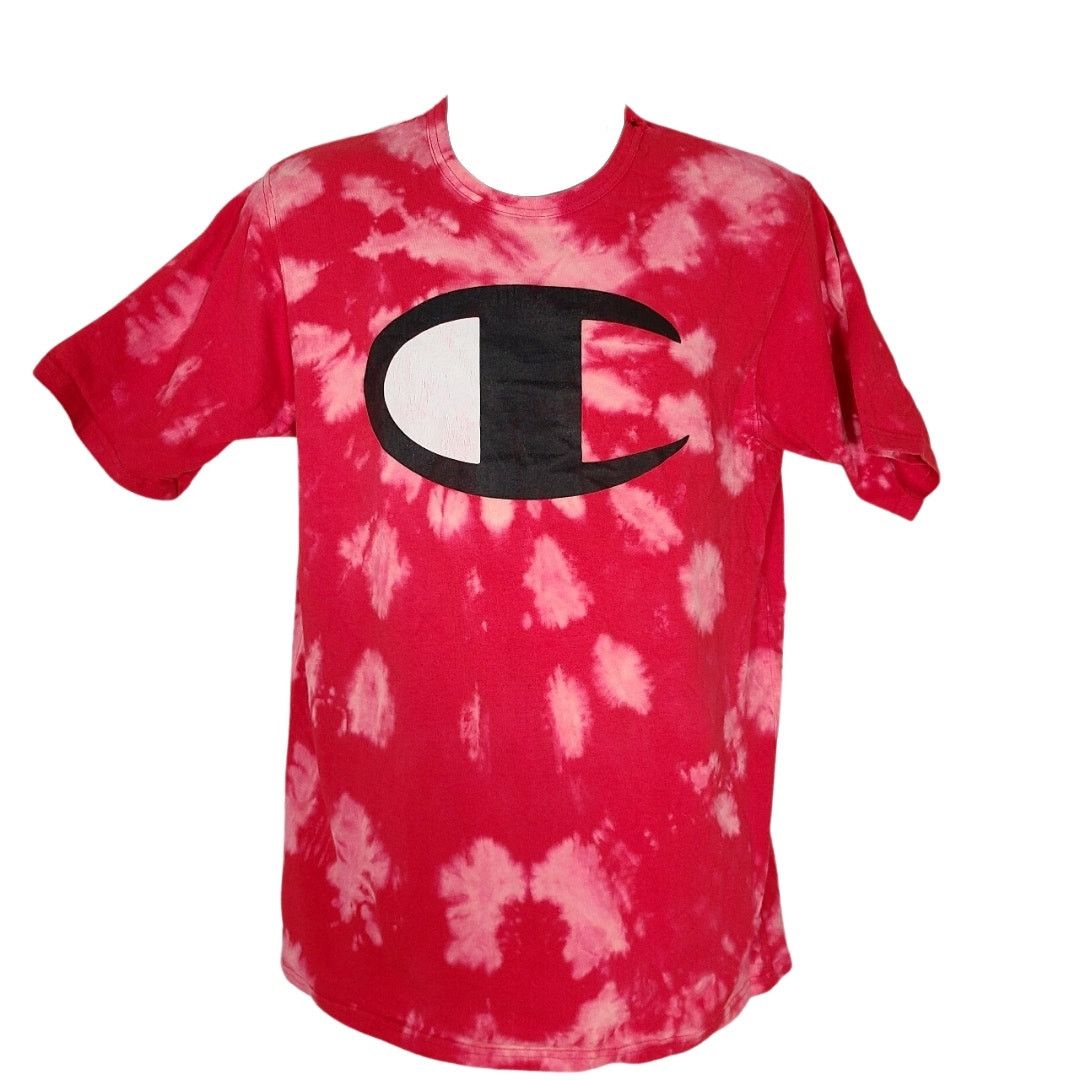 Champion Vintage 90s Champion red bleach tie dye graphic tshirt large Size US L / EU 52-54 / 3 - 8 Thumbnail