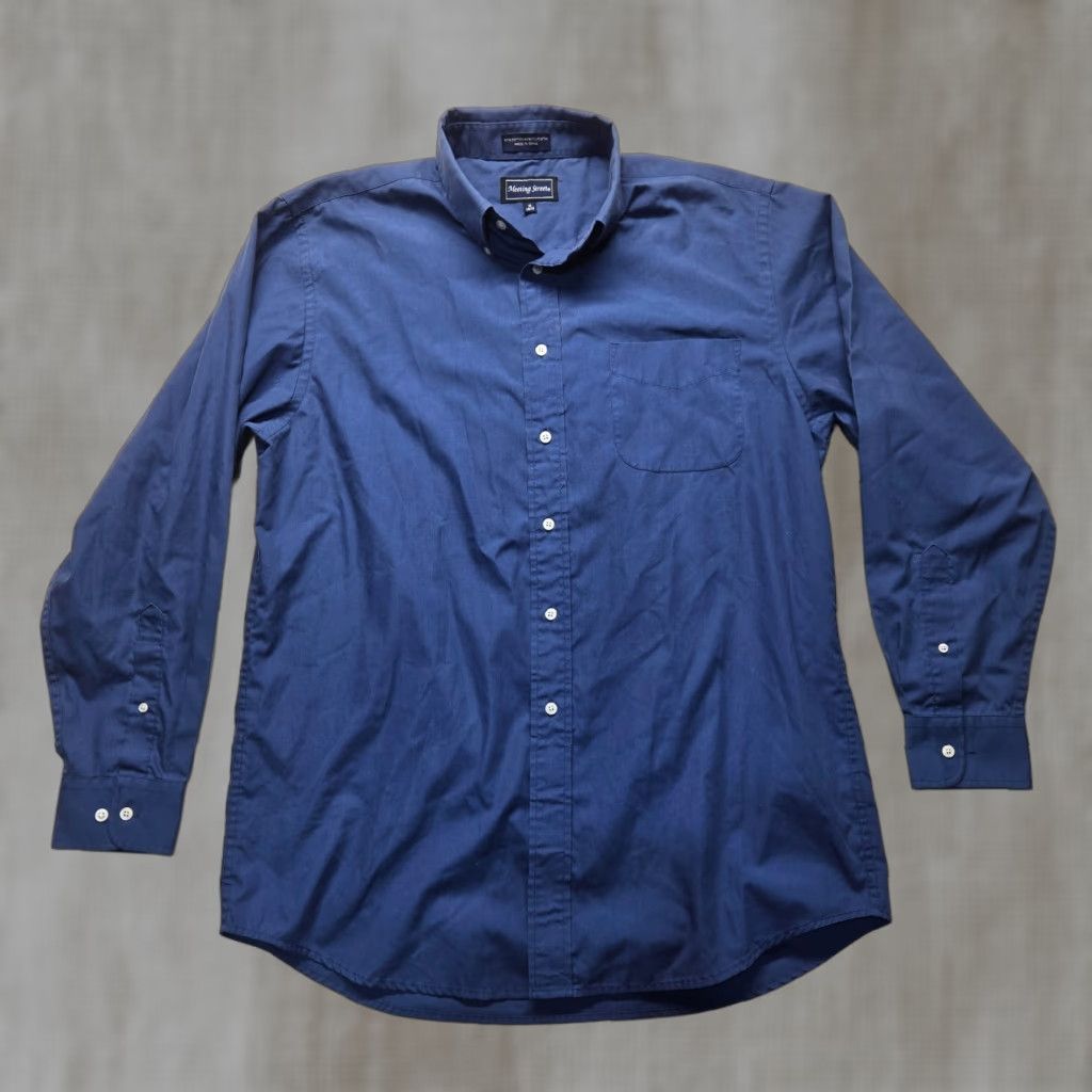 Vintage VINTAGE Meeting Street Shirt Men 16 Blue Long Sleeve Button-Up 16 34/35 Mens Size US L / EU 52-54 / 3 - 1 Thumbnail
