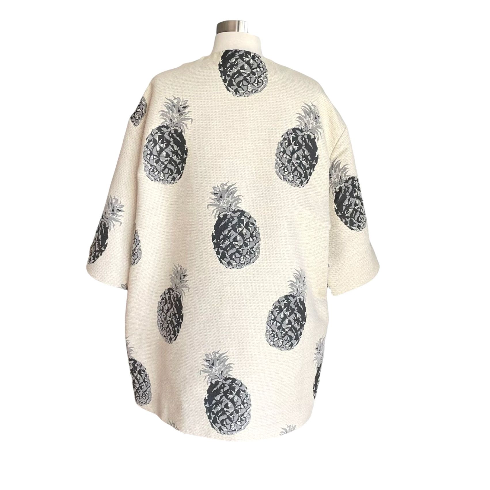 MSGM MSGM Pineapple Print Oversized Coat Jacket Multicolor Cotton Blend 40 Women Size S / US 4 / IT 40 - 3 Thumbnail