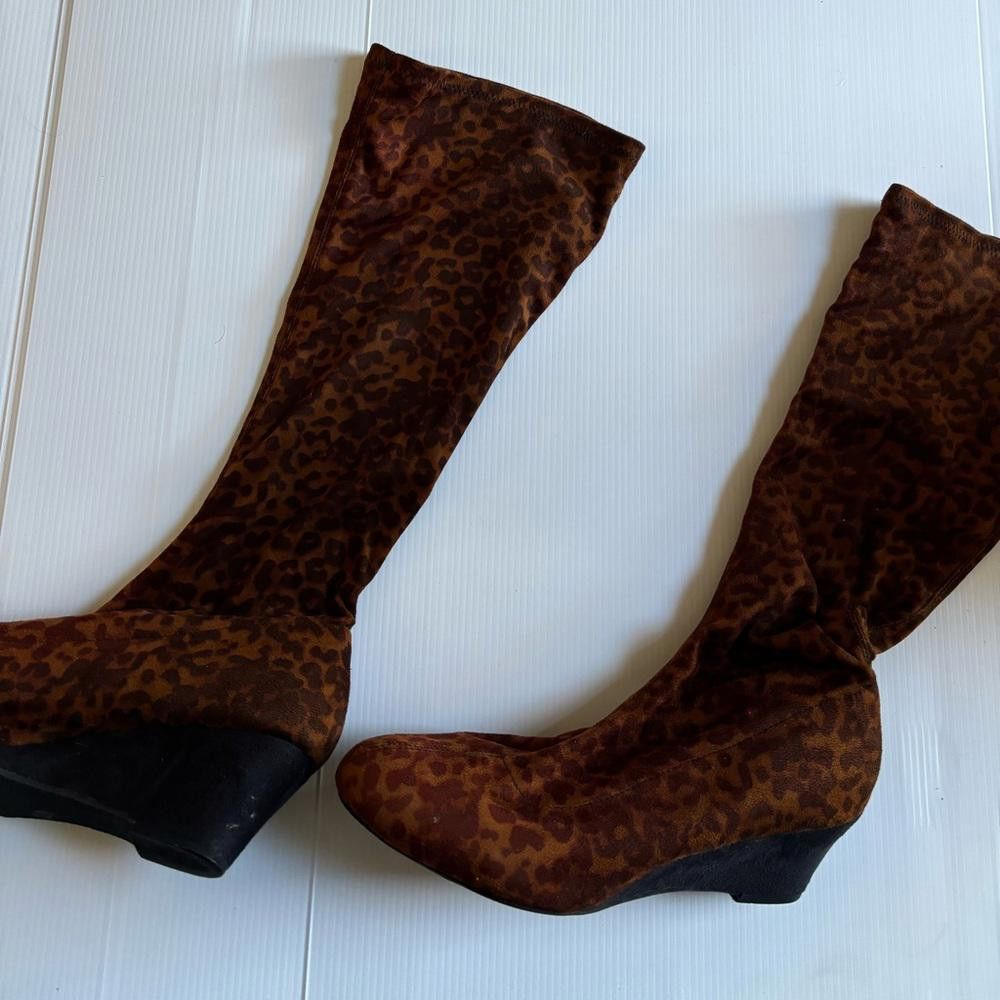 Designer Animal Print Cheetah Boots Y2K Size US 10 / IT 40 - 2 Thumbnail