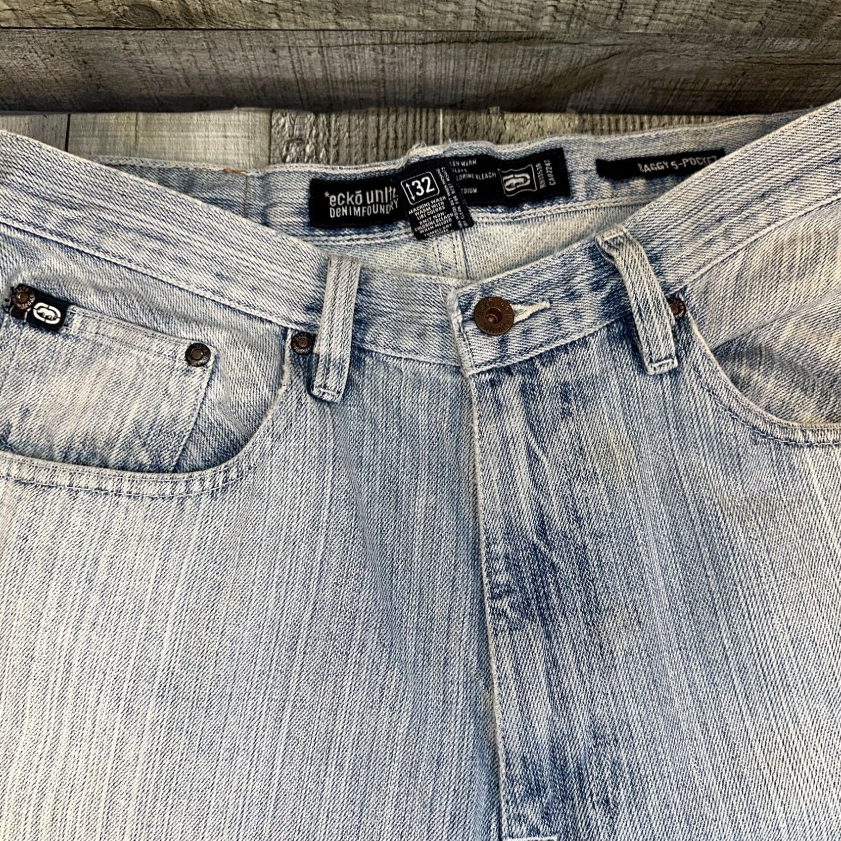 Vintage VINTAGE ECHO Men’s Jeans Baggy Five Pocket 32x32 Blue 90s 00s Y2K Wide-Leg Mens Size US 32 / EU 48 - 2 Thumbnail