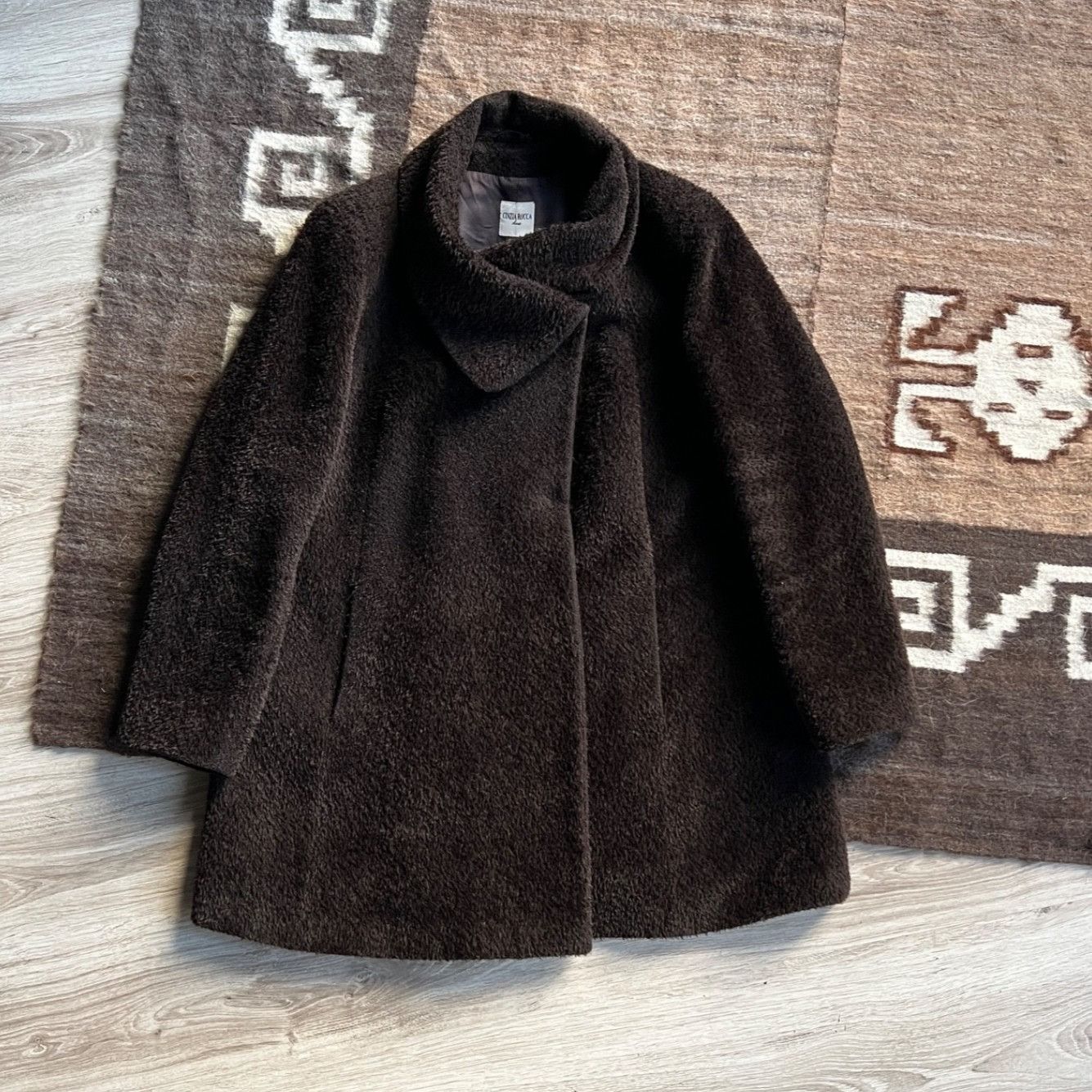 Cinzia Rocca Cinzia Rocca Alpaca Wool Italian Luxury Coat 9776AC Size L / US 10 / IT 46 - 1 Thumbnail