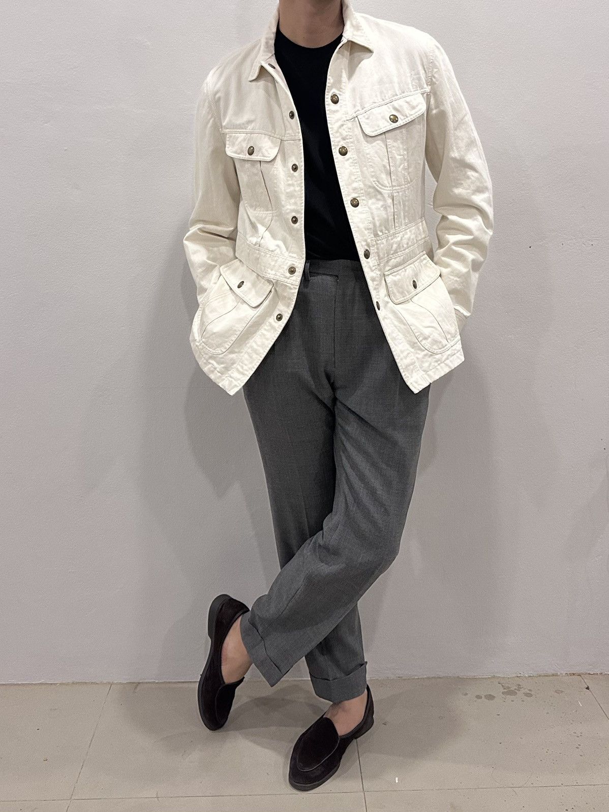 Tom Ford TOM FORD White Cotton-Twill Utility Jacket Size US L / EU 52-54 / 3 - 2 Thumbnail