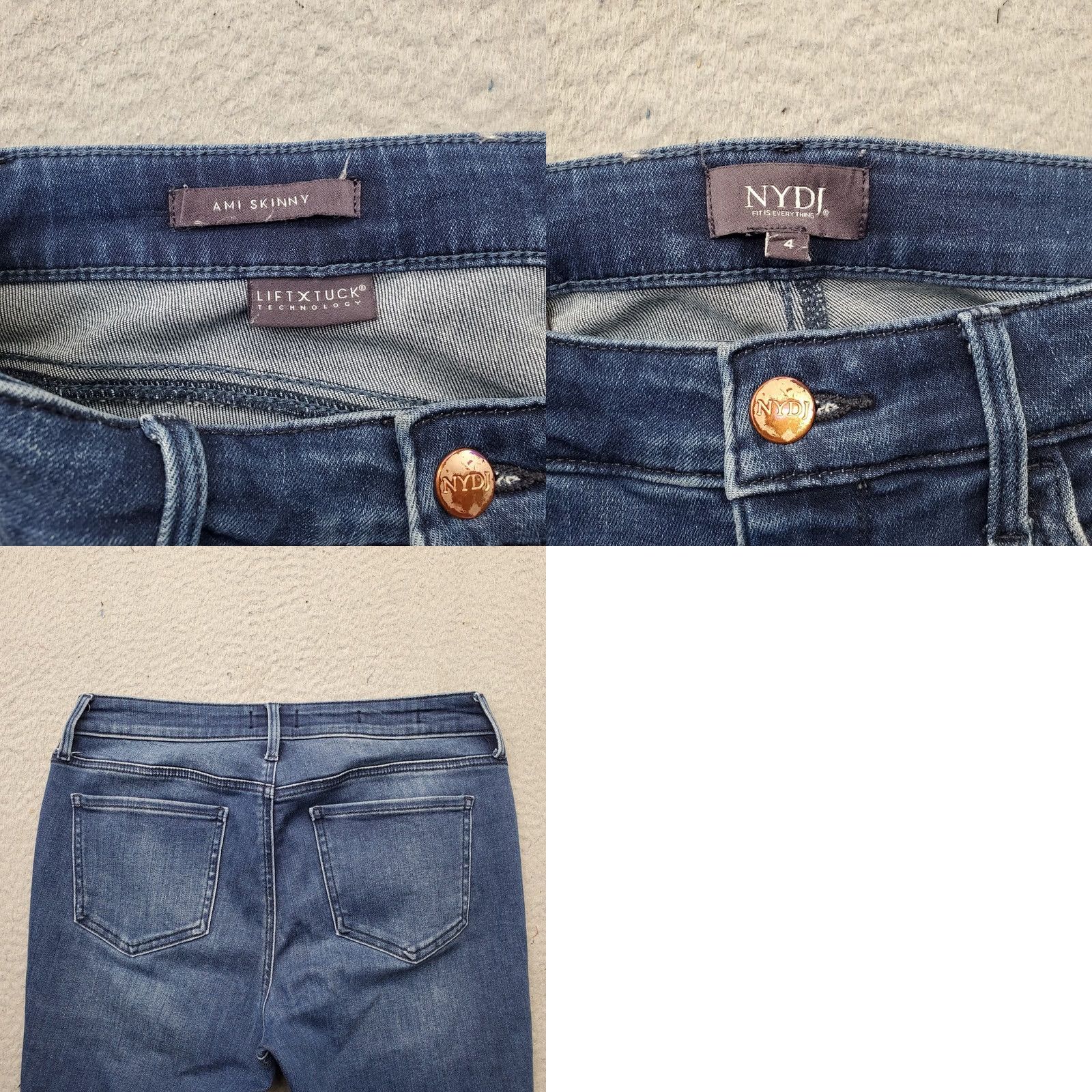 NYDJ NYDJ Womens Jeans Skinny 4 Blue Denim Stretch Faded Boho Raw Hem Whiskered NYDJ Ami Skinny Jeans Womens 4 Blue Denim Stretch Size 27" / US 4 / IT 40 - 8 Thumbnail