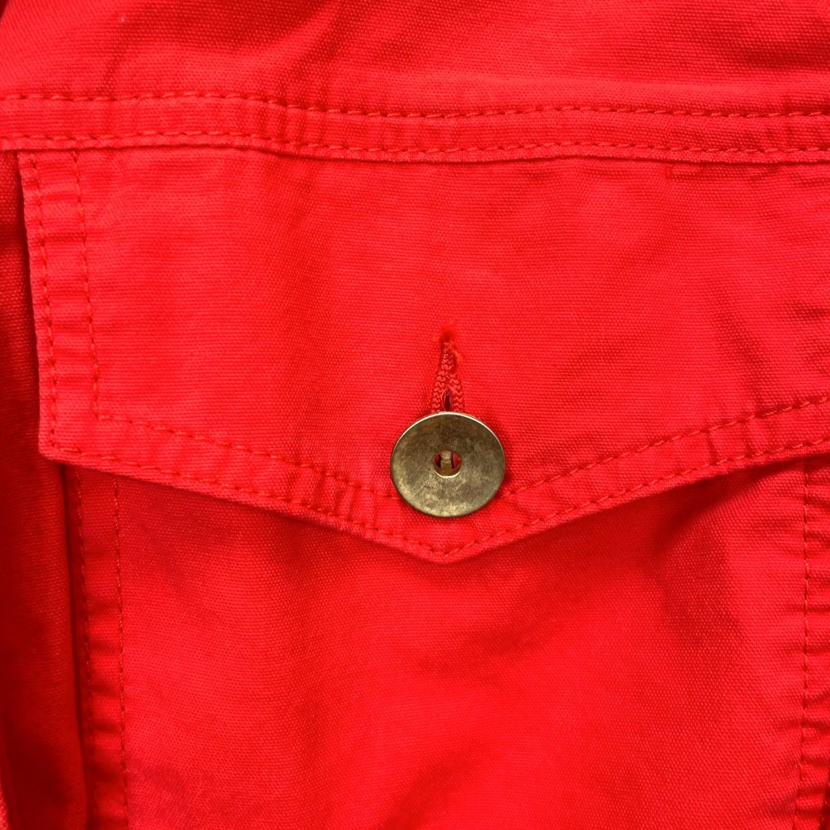 Vintage Cabi Jacket Womens M Red Military Coat Button Back Ruffle Short Sleeve Pocket Breathable Collared Pockets Dressy Casual Workwear CD 727? Size M / US 6-8 / IT 42-44 - 7 Thumbnail