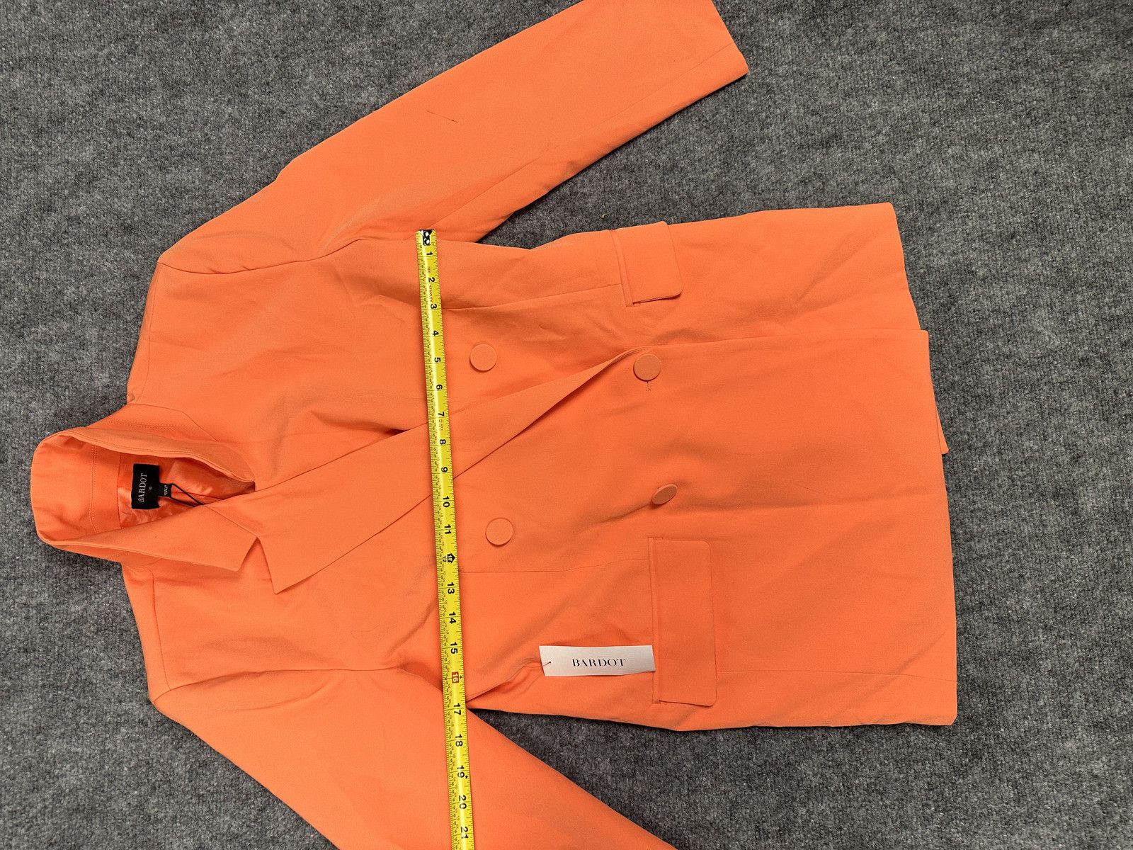 Bardo Bardot Women's Orange Double-Breasted Blazer Jacket Size XS Size XS / US 0-2 / IT 36-38 - 9 Thumbnail
