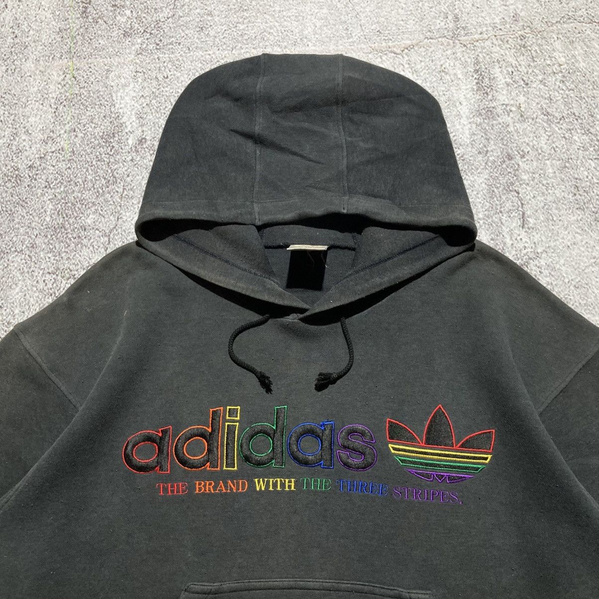 Adidas 1990s Vintage Adidas Rasta Descente Reggae Hoodie Black Size US L / EU 52-54 / 3 - 3 Thumbnail