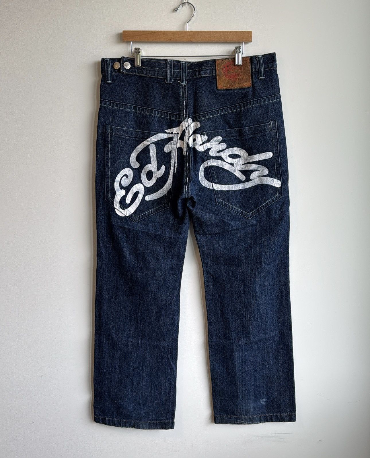 Ed Hardy × Vintage Ed Hardy Embroidered “Death Before Dishonor” Baggy Jeans Size US 38 / EU 54 - 1 Thumbnail