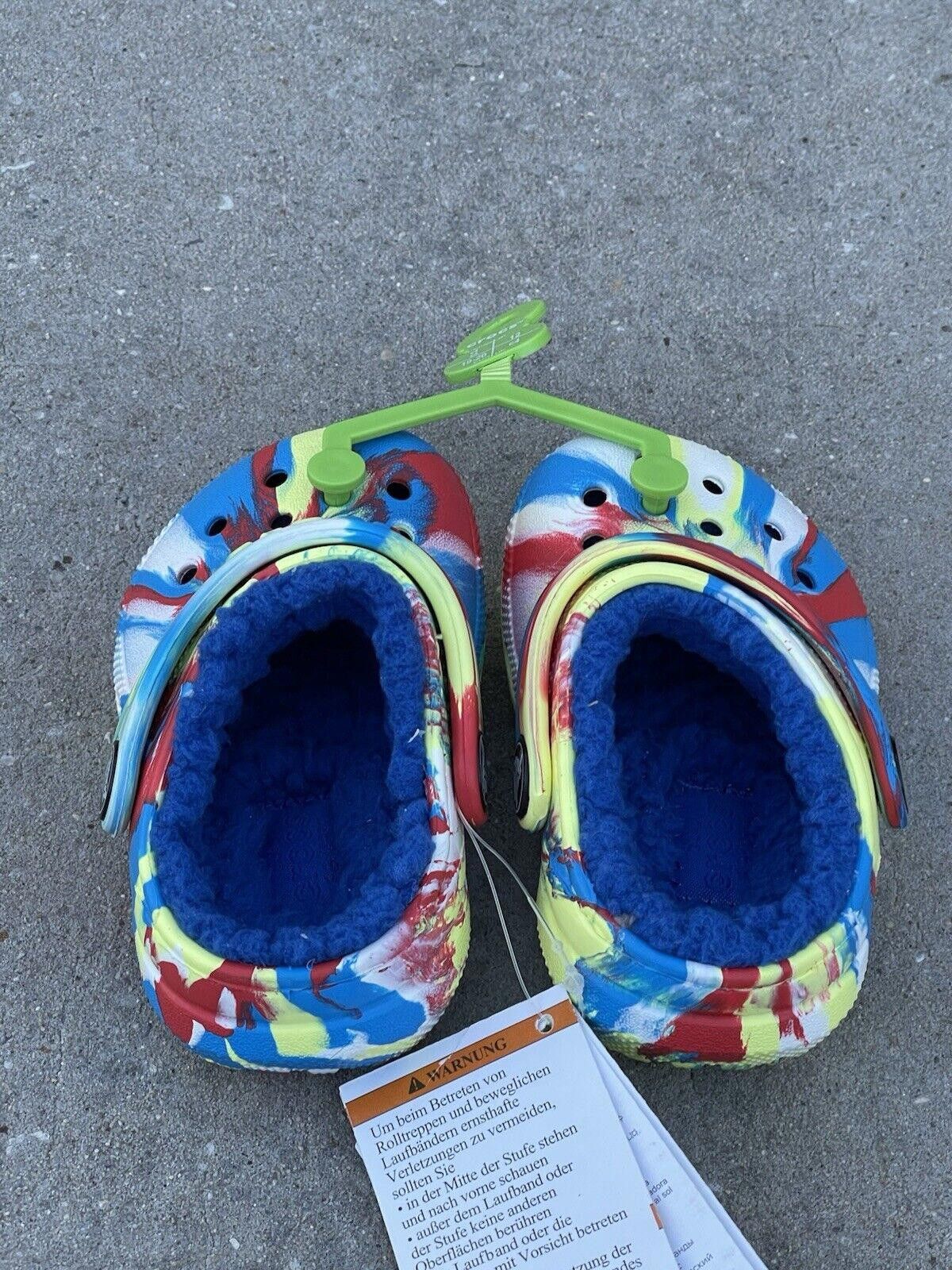 Crocs Crocs Classic Lined Clog-Marbled Tie-Dye Youth Size C4 Size US 5 / EU 37 - 3 Thumbnail