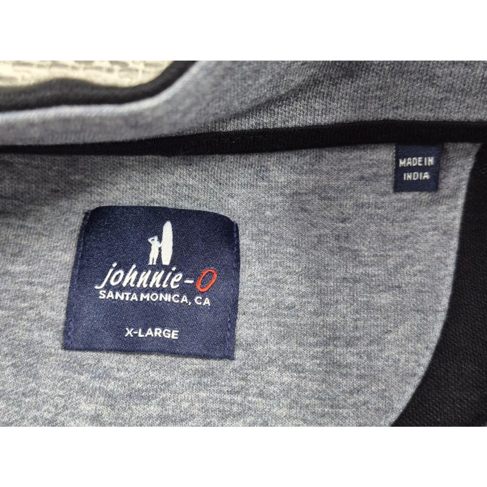 johnnie-O johnnie-O Pullover Mens XL Black 1/4 Zip Mock Neck Logo Sweatshirt Size US XL / EU 56 / 4 - 6 Thumbnail