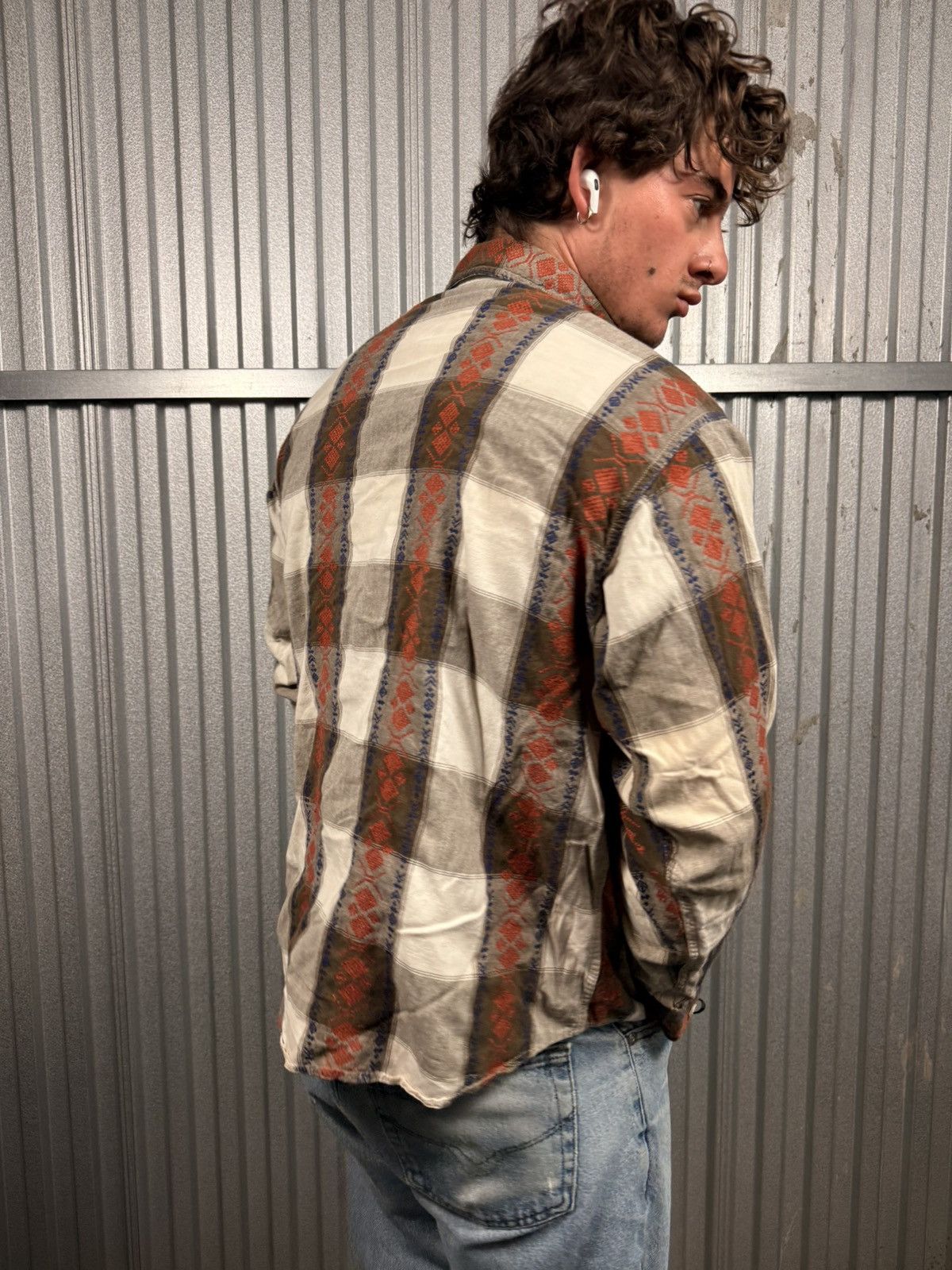 Other Vintage 90s Krazy Kat Western Button Up Diamond Shirt Size US L / EU 52-54 / 3 - 4 Thumbnail
