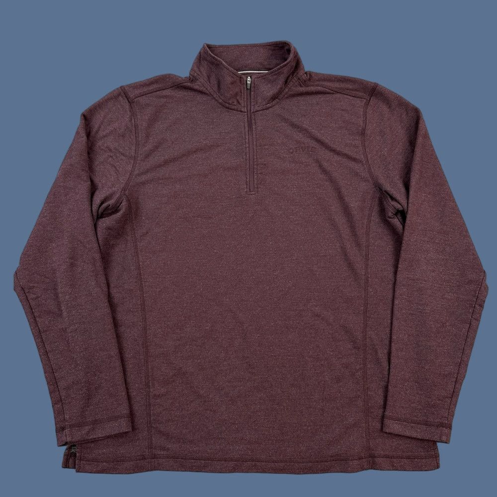 Orvis Orvis Pullover Mens Large Burgundy French Terry 1/4 Zip Outdoor Hiking Casual Shirt Size US L / EU 52-54 / 3 - 1 Thumbnail
