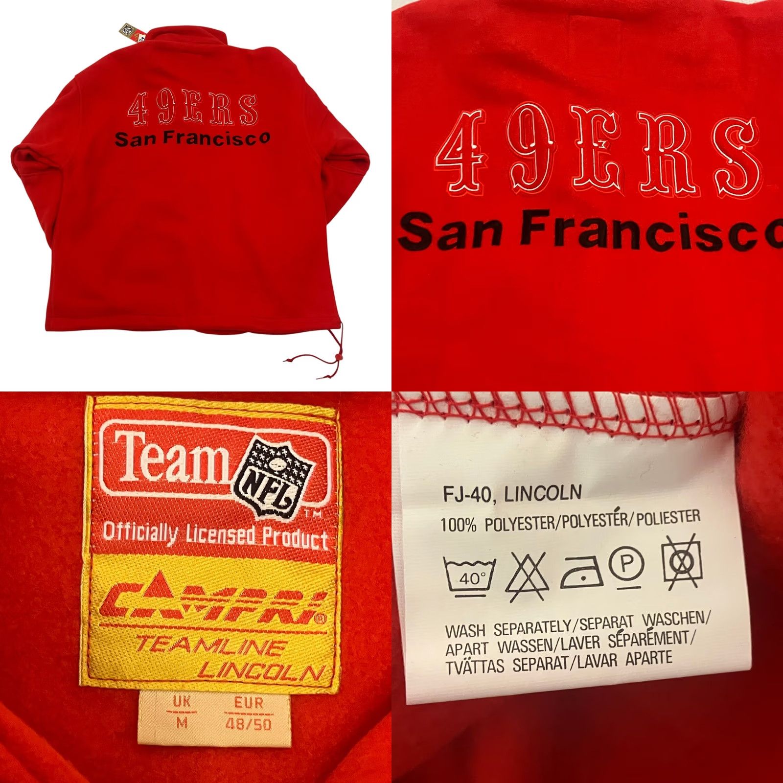 NFL Vintage NFL Campri San Francisco 49ers Fleece 1/4 Zip Medium Red Deadstock Size US M / EU 48-50 / 2 - 8 Thumbnail