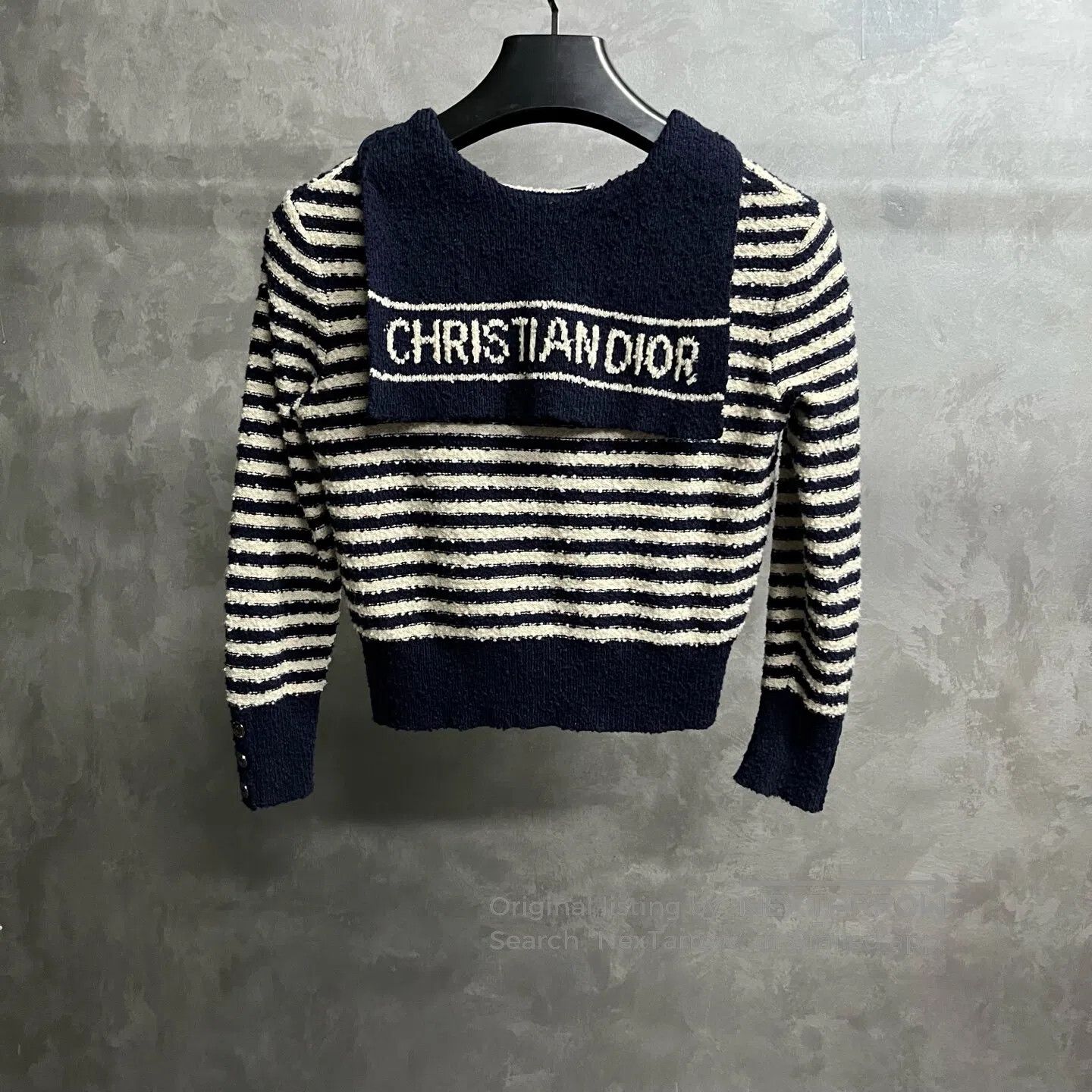 Dior Dior Striped printed V-neck casual long-sleeved knit sweat Size XS / US 0-2 / IT 36-38 - 5 Thumbnail