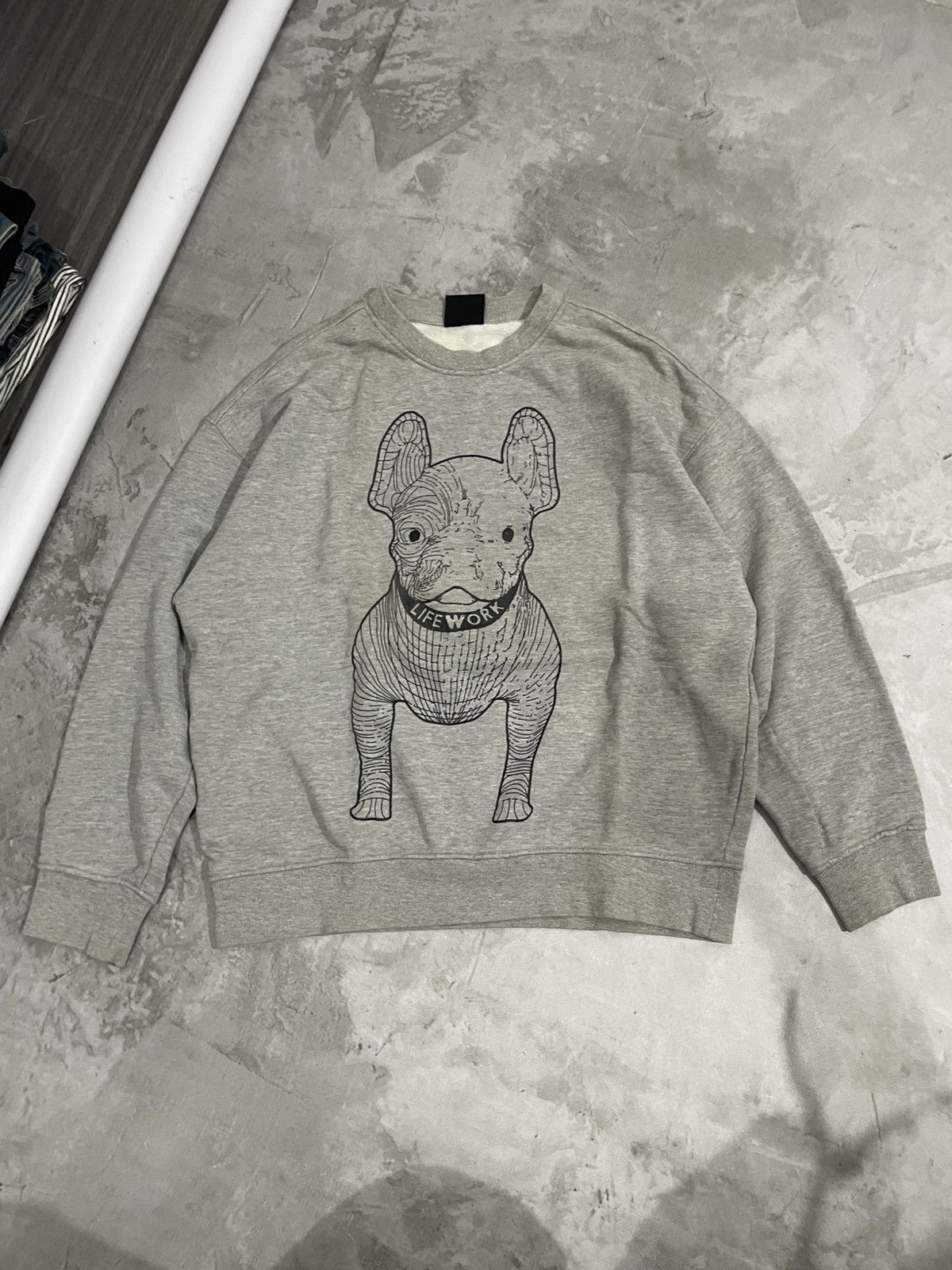 Japanese Brand Life work Grey Radog Sweatshirt Original Size US M / EU 48-50 / 2 - 1 Thumbnail