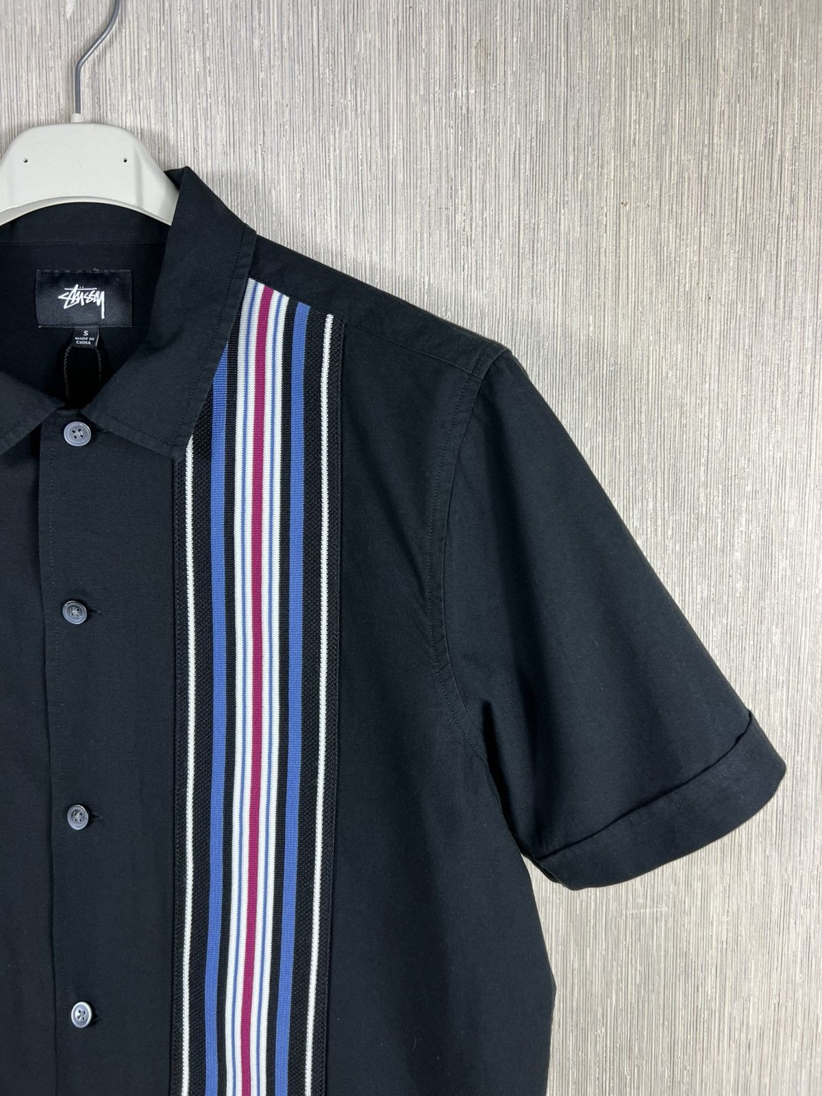 Stussy Stussy striped knit panel bowling shirt button up streetwear Size US S / EU 44-46 / 1 - 3 Thumbnail