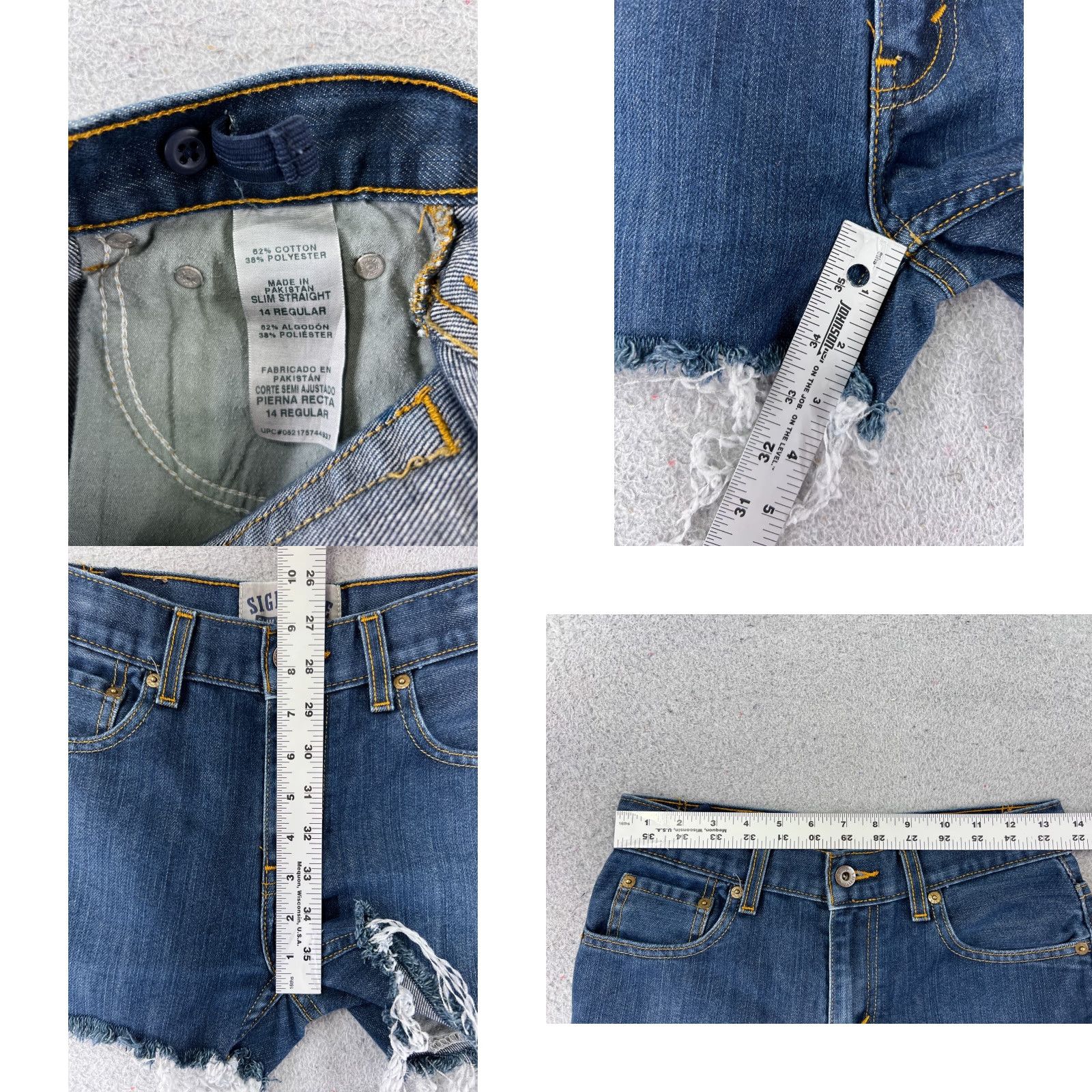 Denime Classic Denim Shorts Womens 32 Blue Denim Jean Distressed Cutoff Cotton 29x4.5 Size 24" / US 00 / IT 34 - 8 Thumbnail