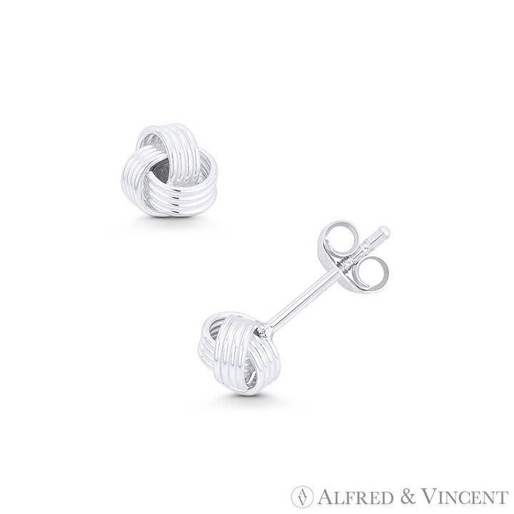 Other Love Knot Charm 4-Line Stud Earrings in .925 Sterling Silver Size ONE SIZE - 1 Preview